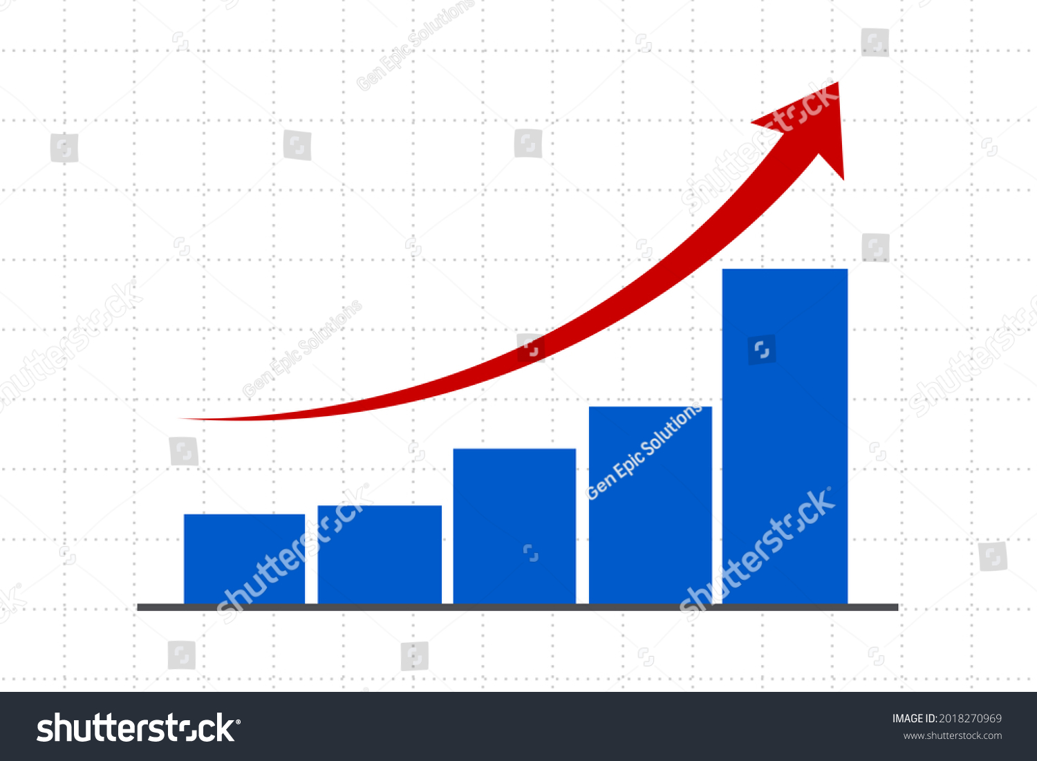 Red Arrow On Financial Chart Graphs Stock Illustration 2018270969 ...