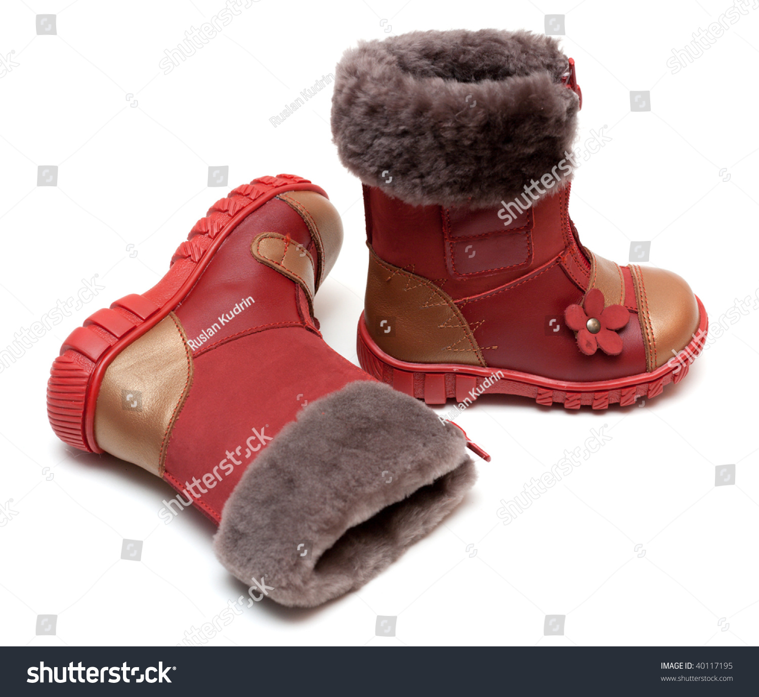 red boots with white fur