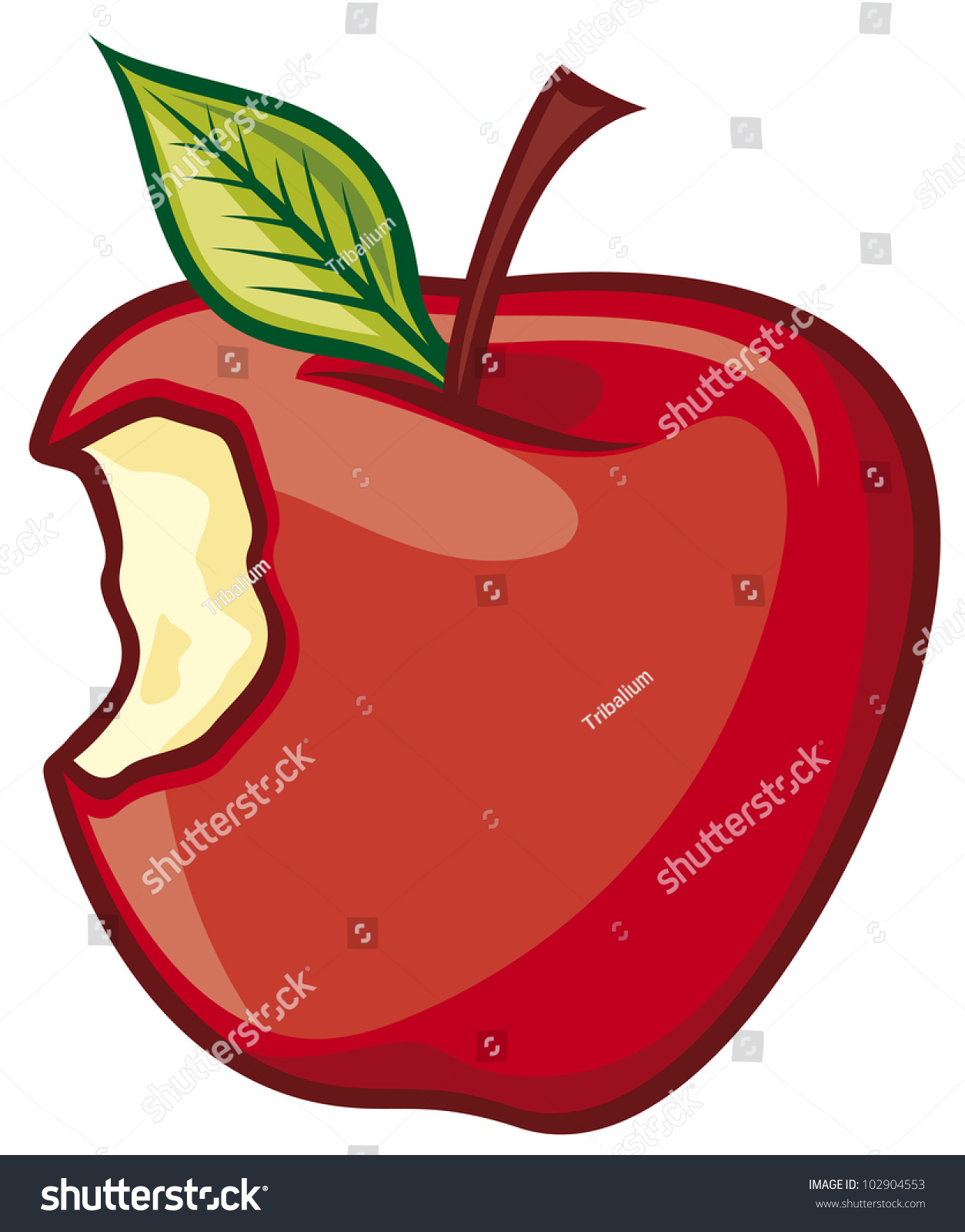 Red Bitten Fresh Apple Stock Photo 102904553 : Shutterstock