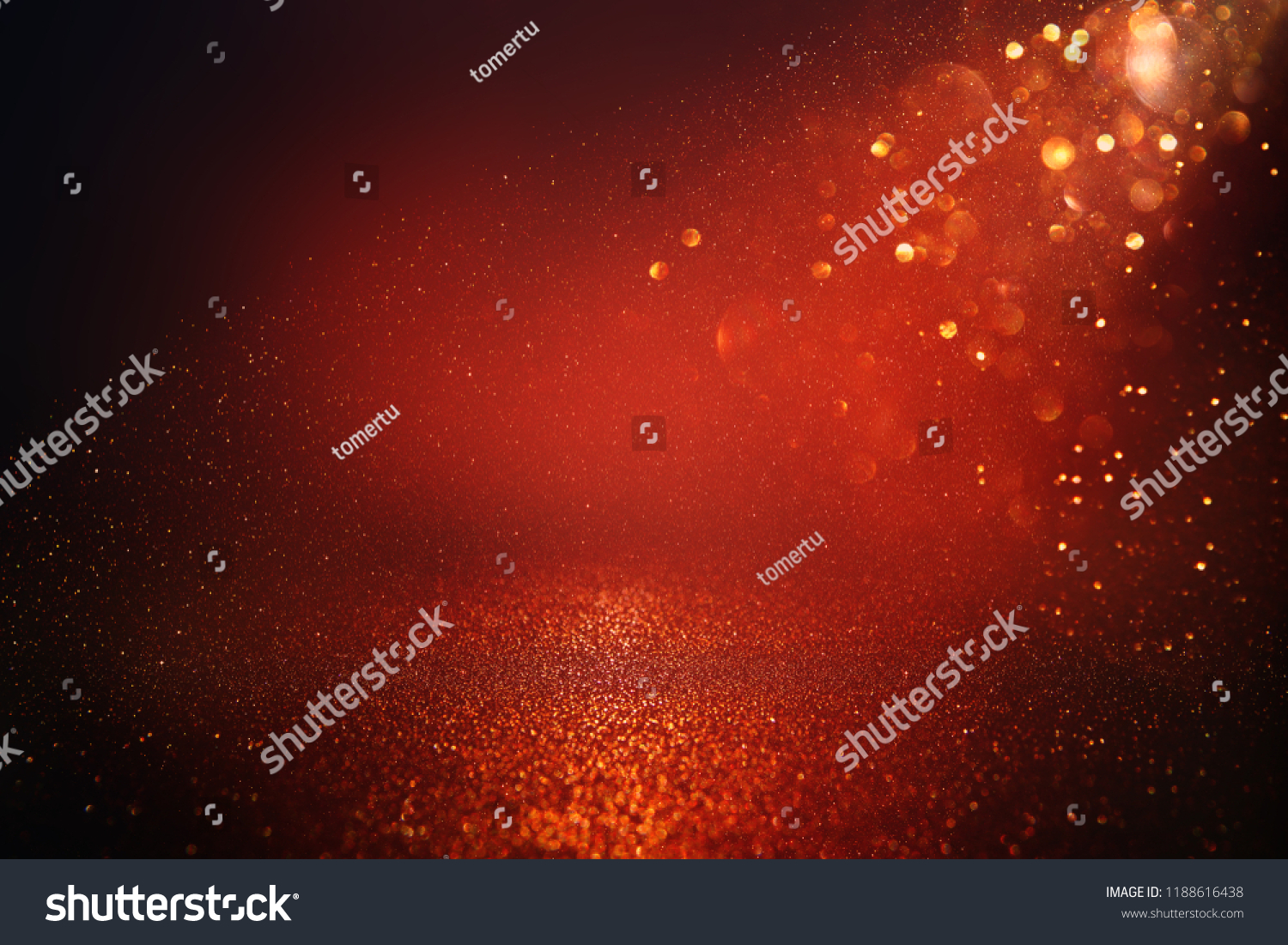 Red Black Gold Glitter Lights Background Stock Photo 1188616438 ...