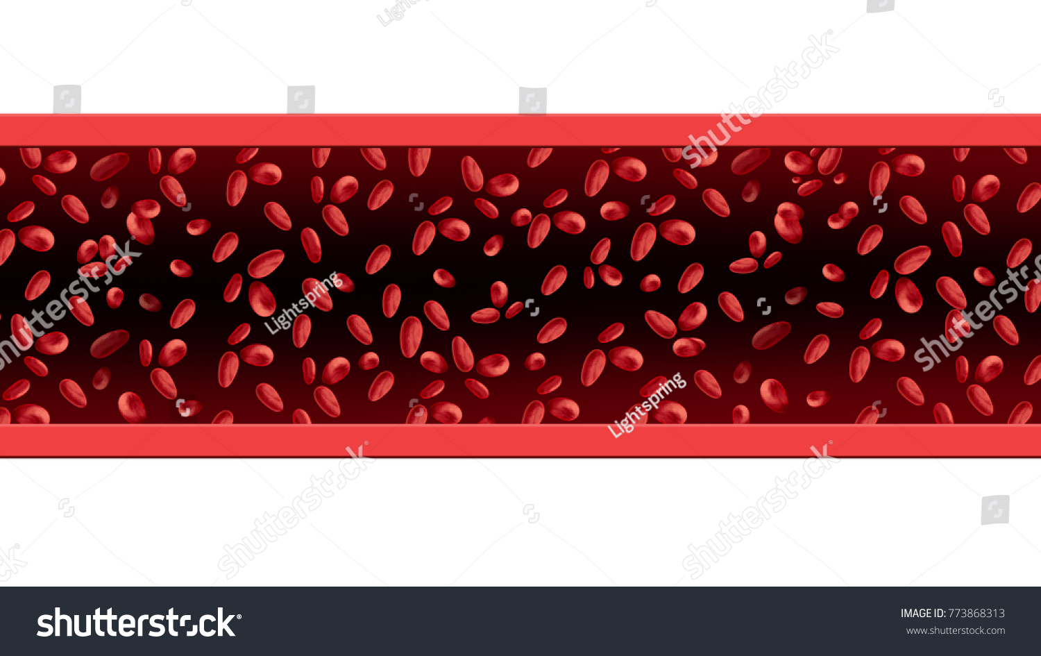 Red Blood Cells Circulation Flowing Microscopic Stock Illustration ...