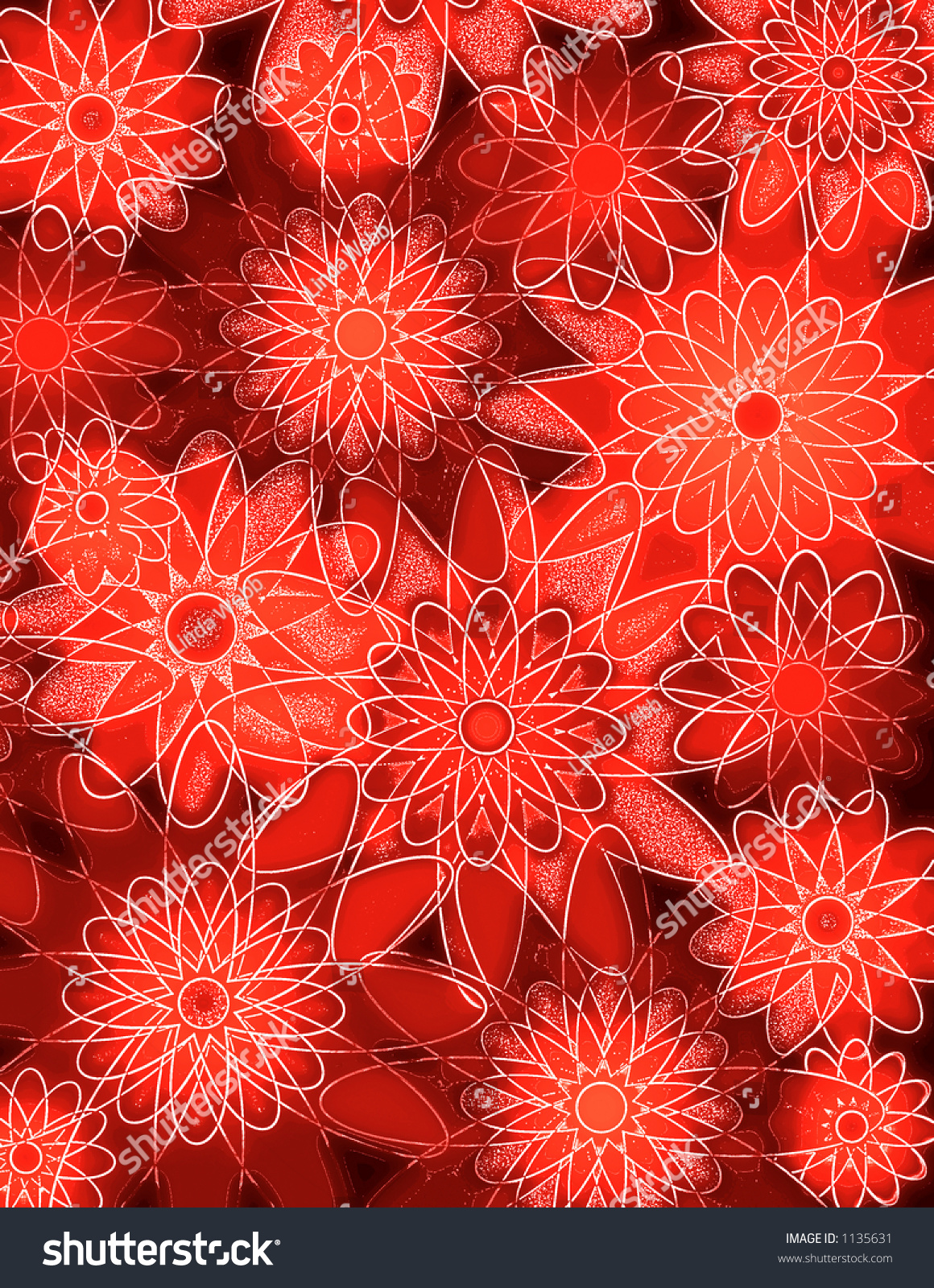 Red Blooming Flowers Background Stock Illustration 1135631 Shutterstock