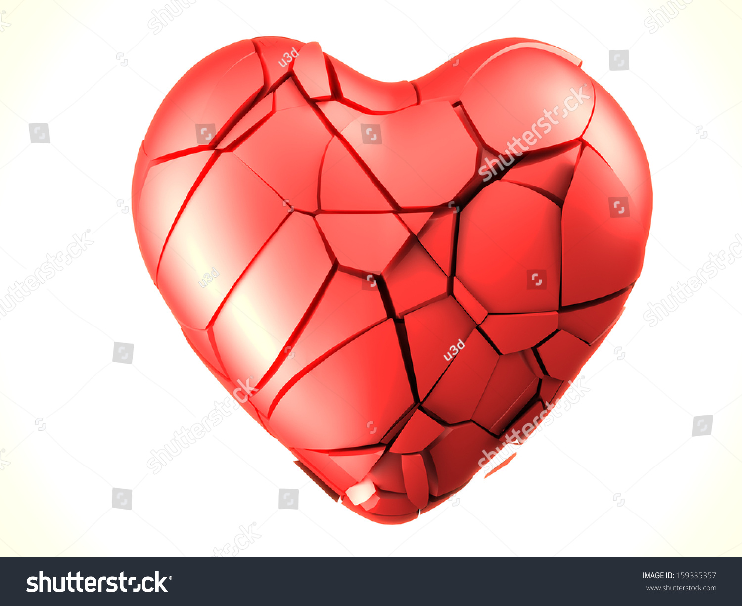 Red Breaked Heart Stock Photo 159335357 : Shutterstock