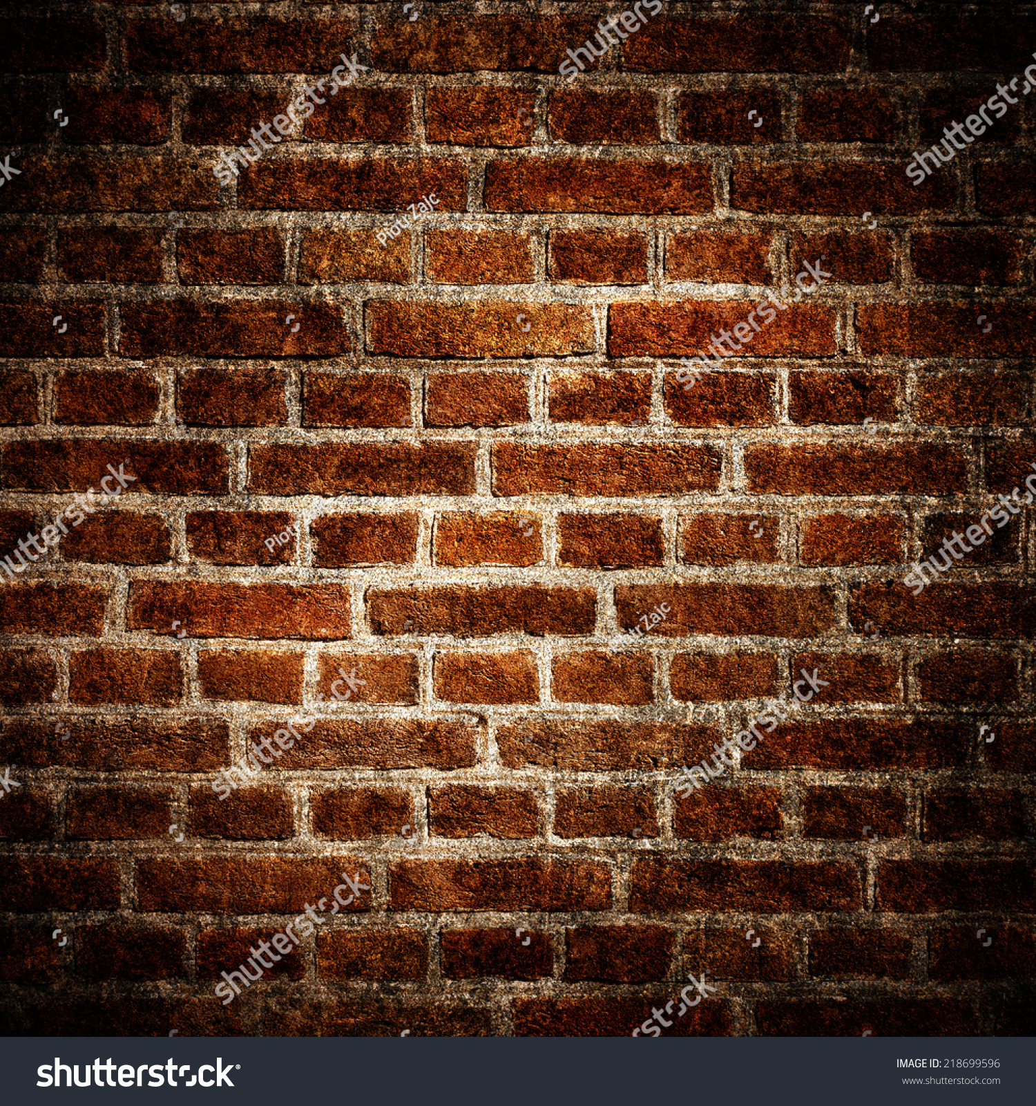 Red Brick Wall Background Grunge Texture Stock Photo 218699596