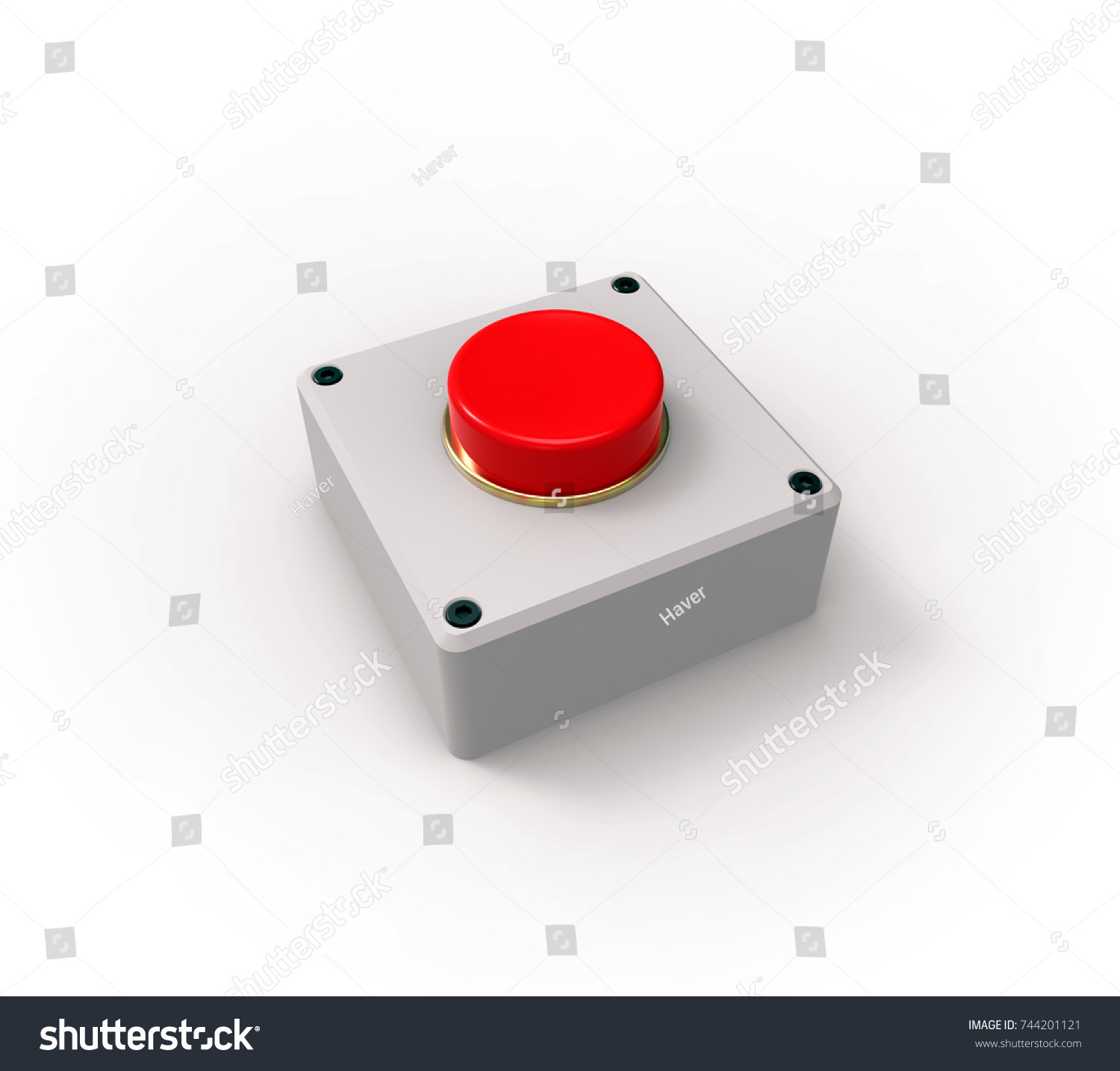 Red Button On Base Isolated On Stock Illustration 744201121 | Shutterstock