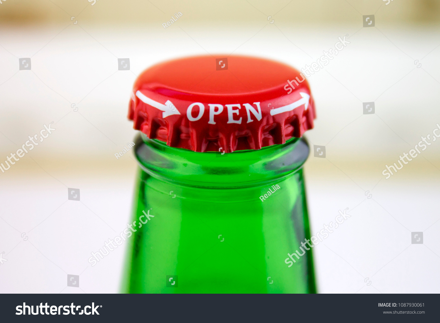 Download Red Cap On Bottle Green Glass Stock Photo Edit Now 1087930061 PSD Mockup Templates