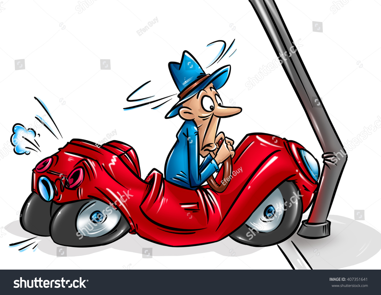 Red Car Accident Crash Cartoon Illustration Stock Illustration 407351641