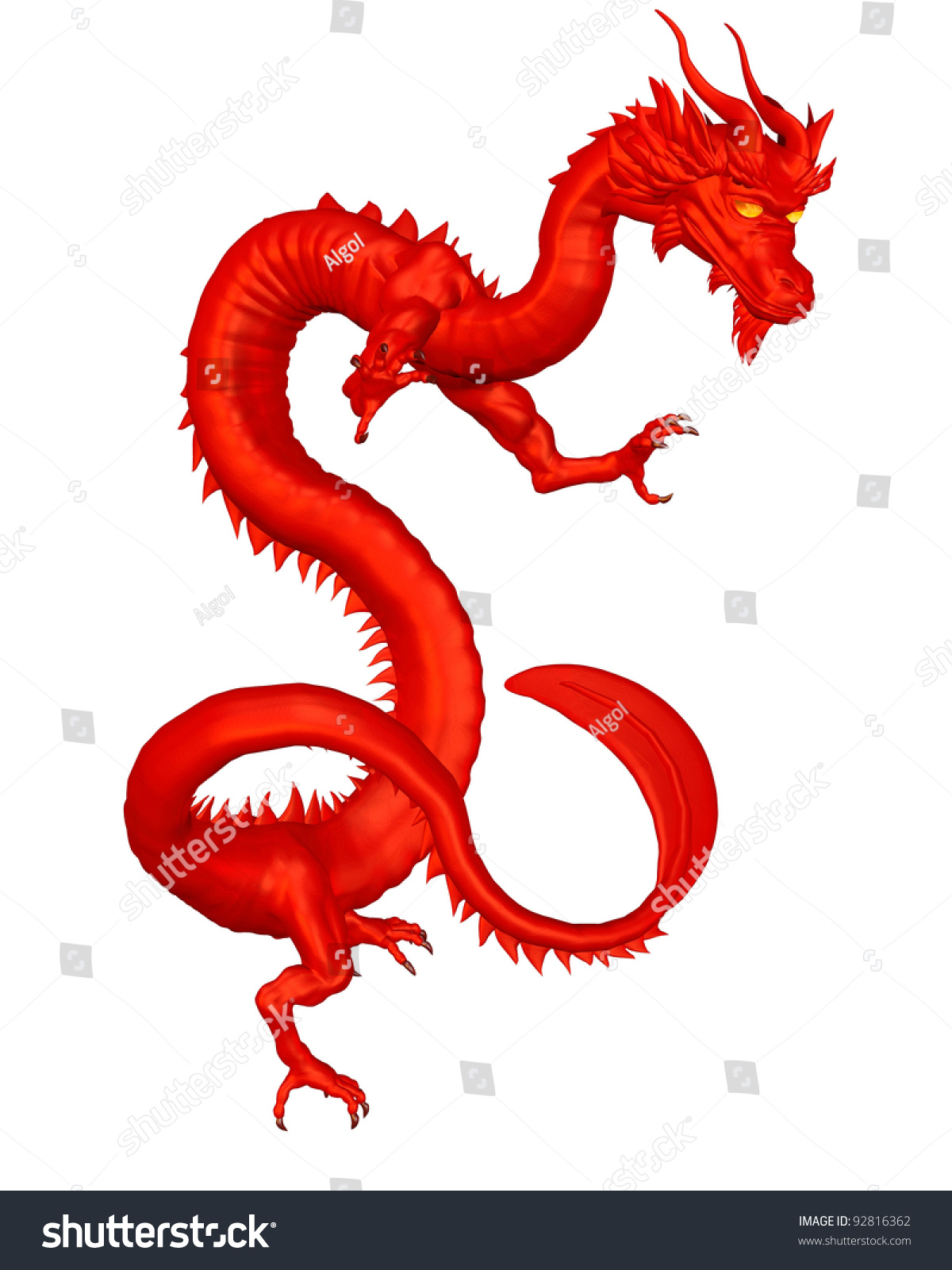 Red Chinese Dragon For Good Luck, 3d Digitally Rendered Illustration ...