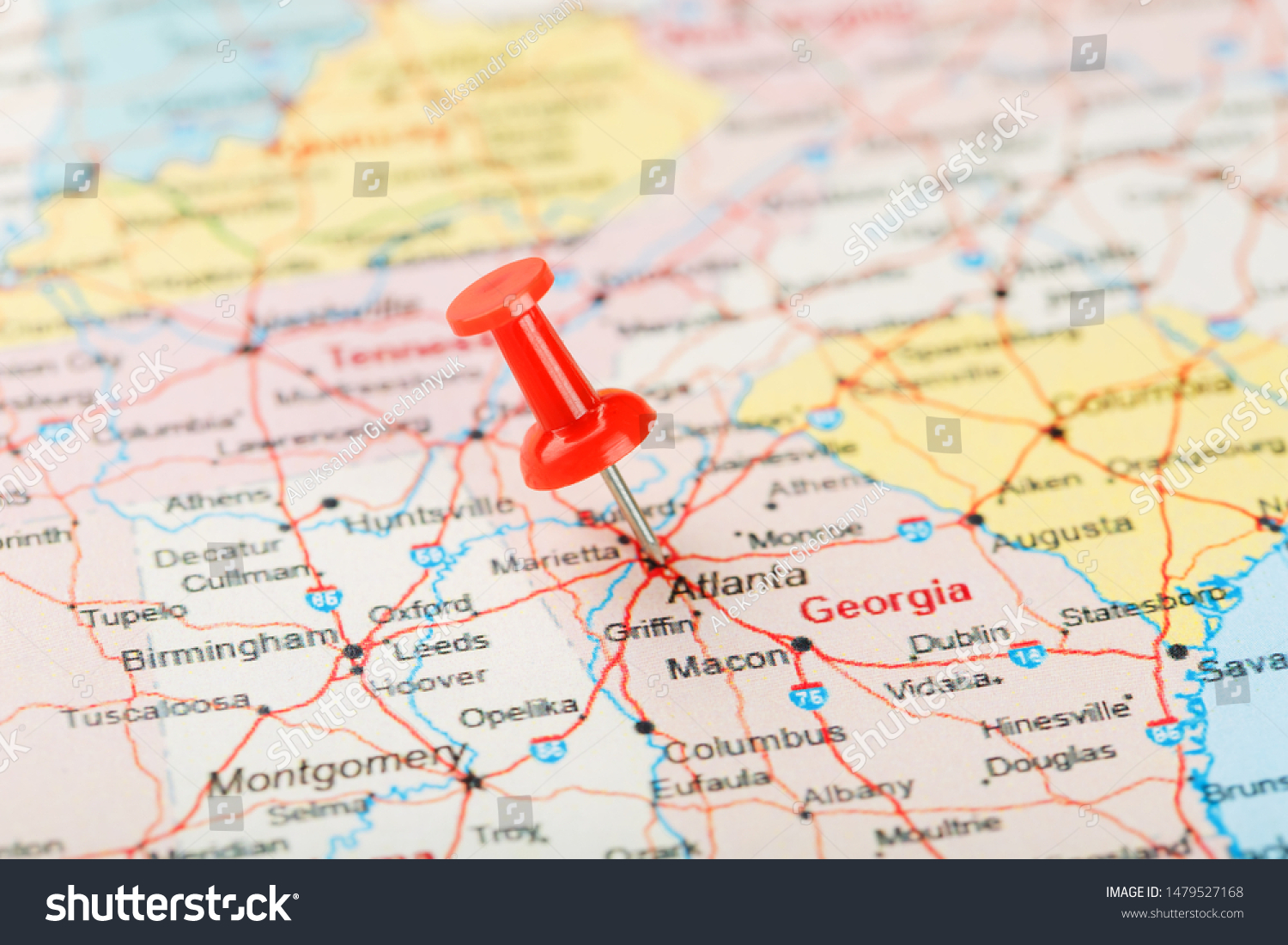 Red Clerical Needle On Map Usa Stock Photo Edit Now 1479527168