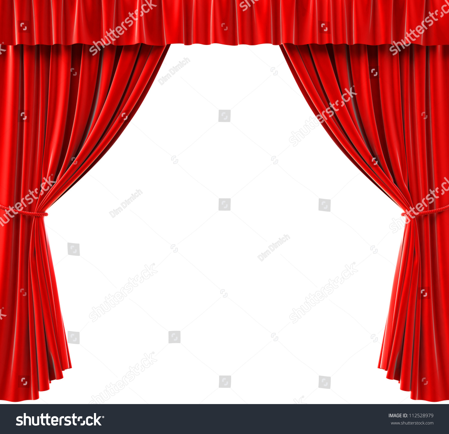 Red Curtains On A White Background Stock Photo 112528979 : Shutterstock