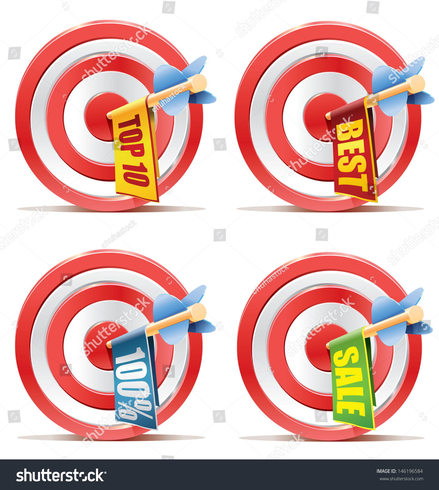 Red Darts Target Aim Arrow Successful Stock Illustration 146196584