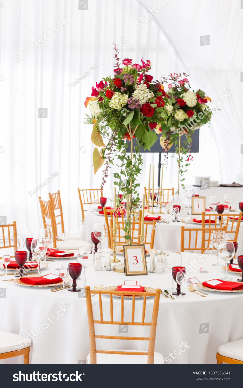 Red Decor Theme Beautiful Banquet Wedding Food And Drink