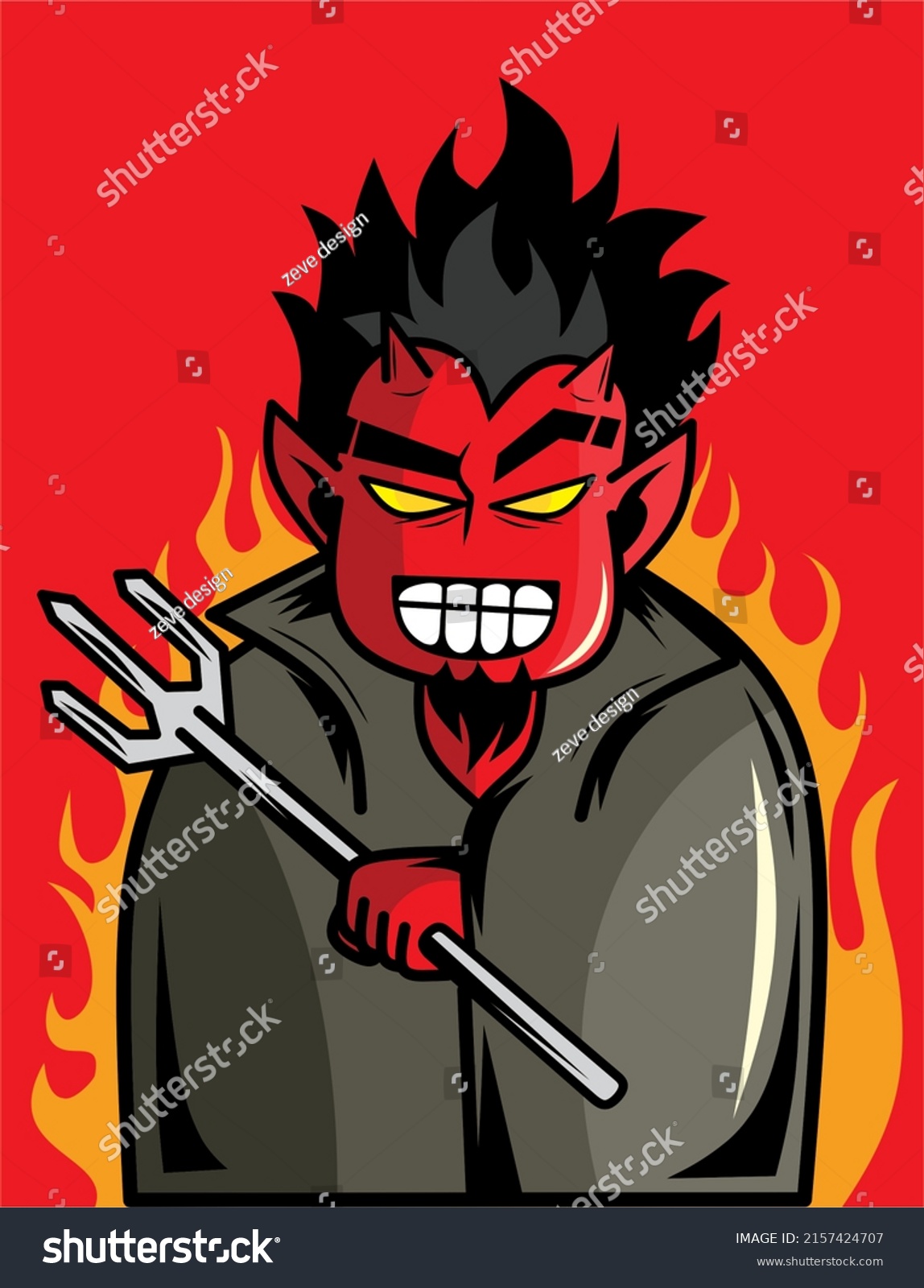 Red Devil Red Background Stock Illustration 2157424707 Shutterstock