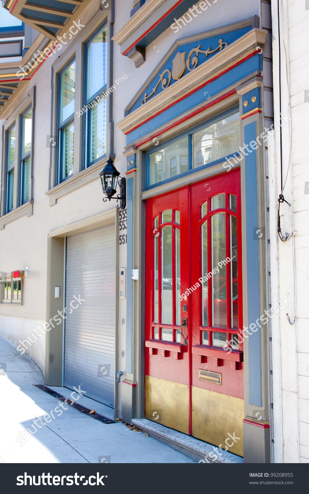 Red Doors Highlight Entryway Historic Home Stock Photo Edit