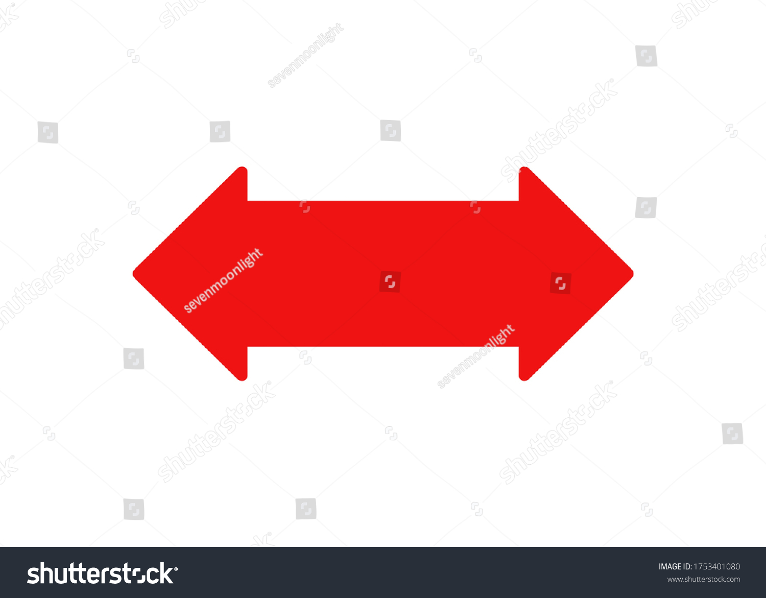 白い背景に赤い両向き矢印イラスト方向イラスト方向ナビゲーションシンボル側面図 のイラスト素材