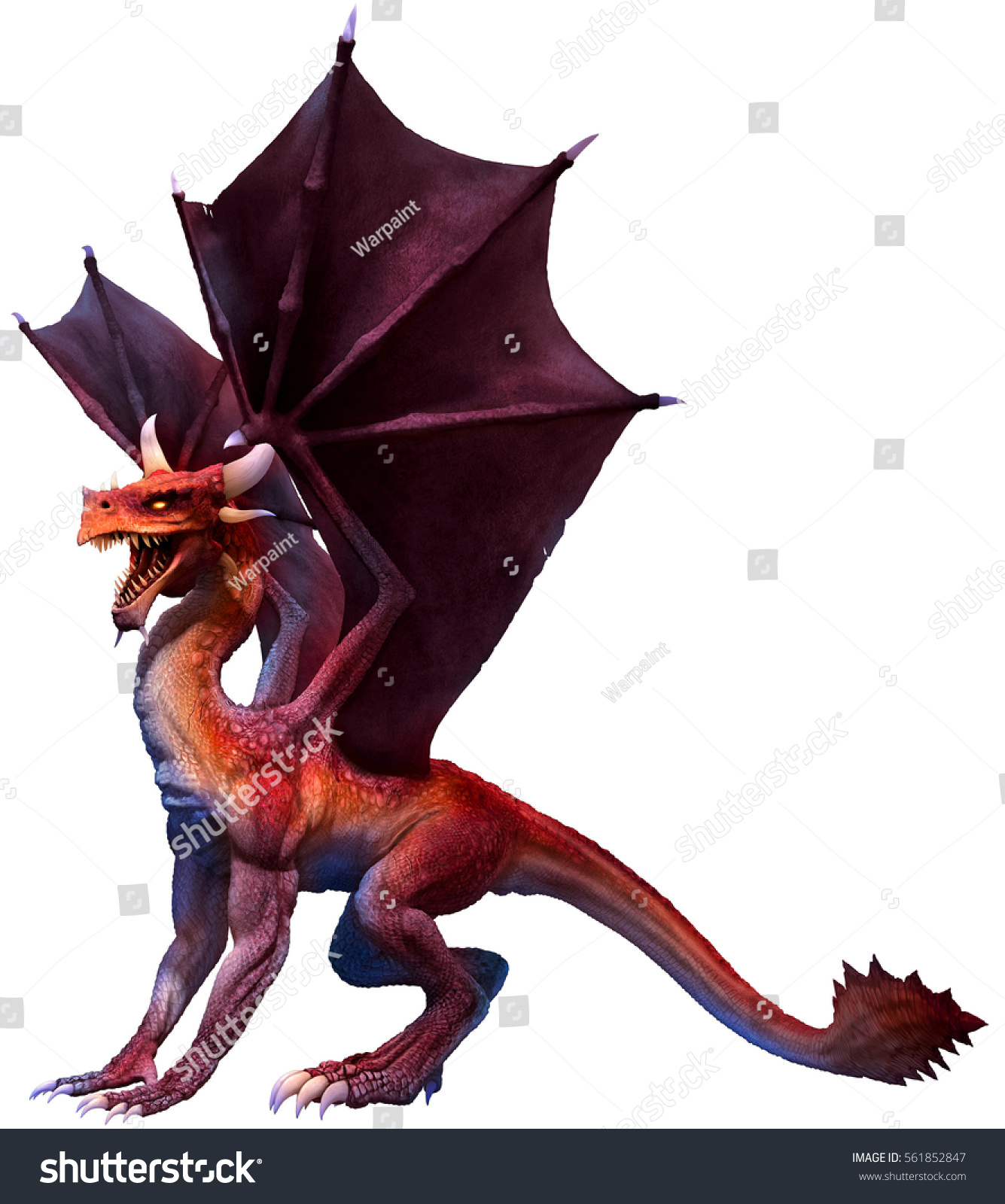 Red Dragon 3d Illustration Stock Illustration 561852847