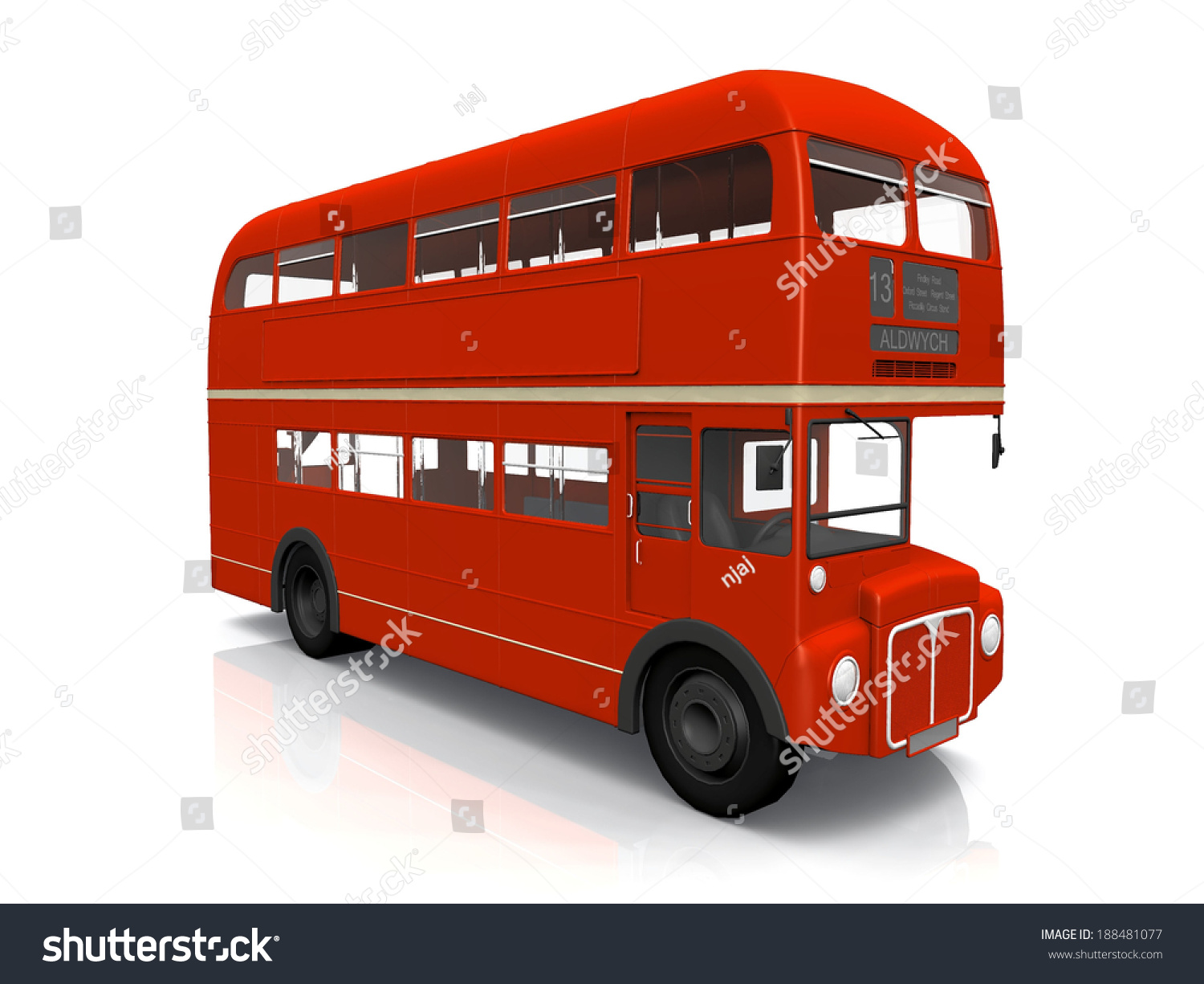 Red English Bus On White Background Stock Photo 188481077 : Shutterstock