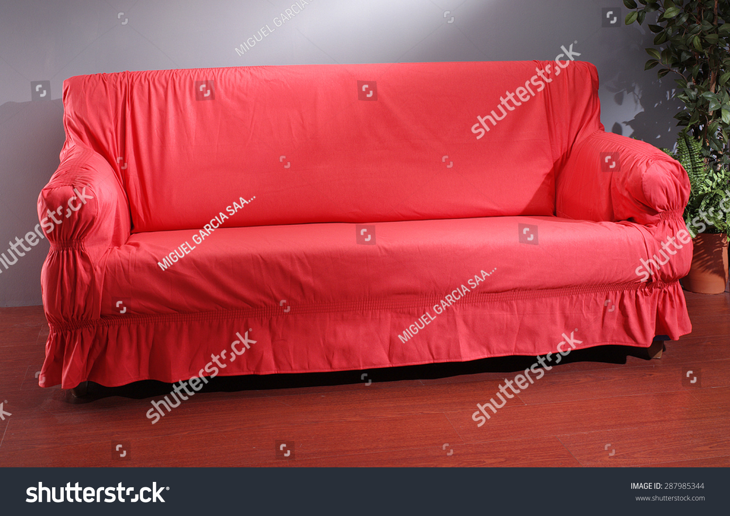 1 270 Slipcover Images Stock Photos Vectors Shutterstock   Stock Photo Red Fabric Sofa Slipcover 287985344 