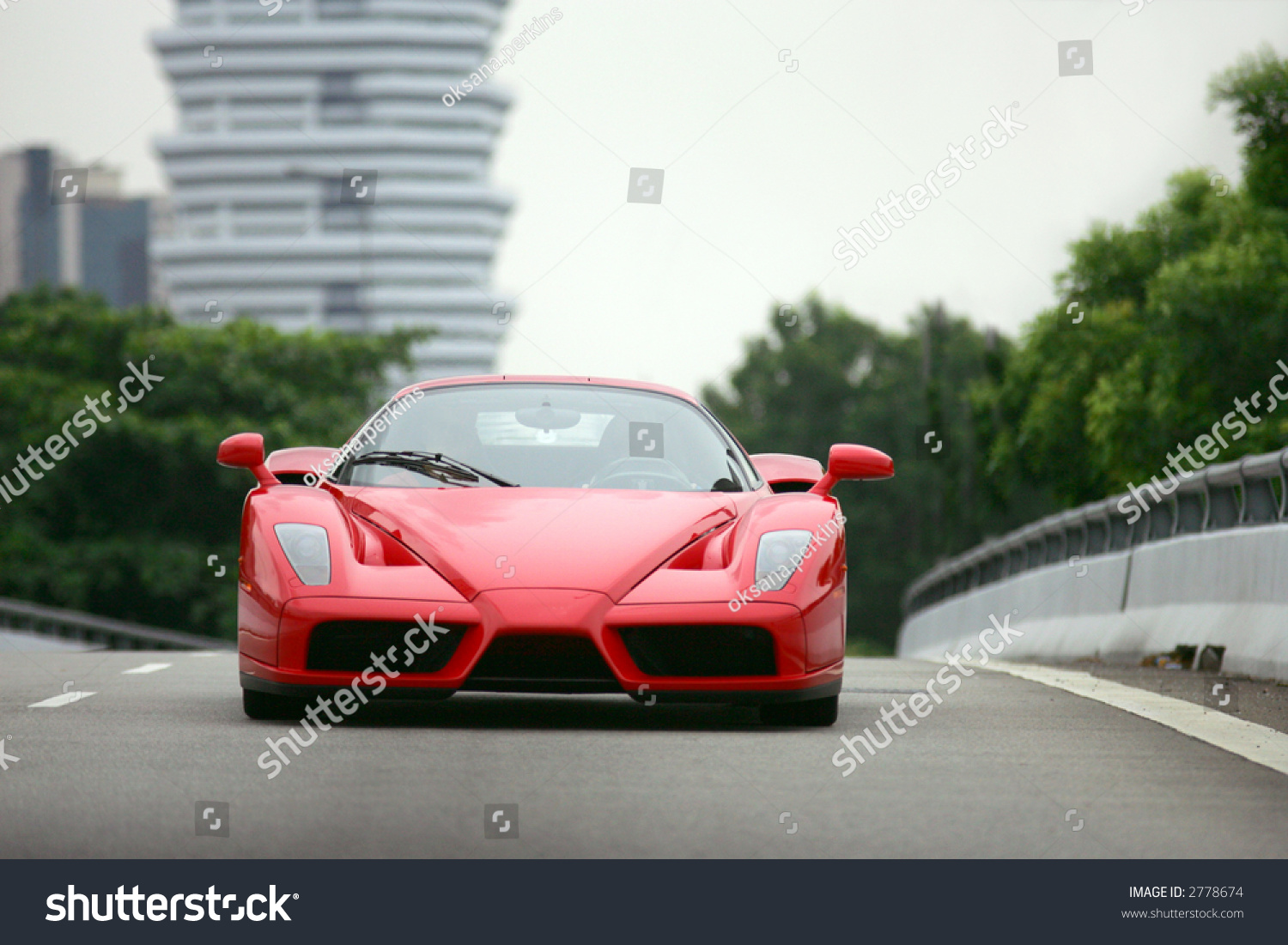 Red Ferrari Enzo On Road Singapore Stock Photo 2778674 