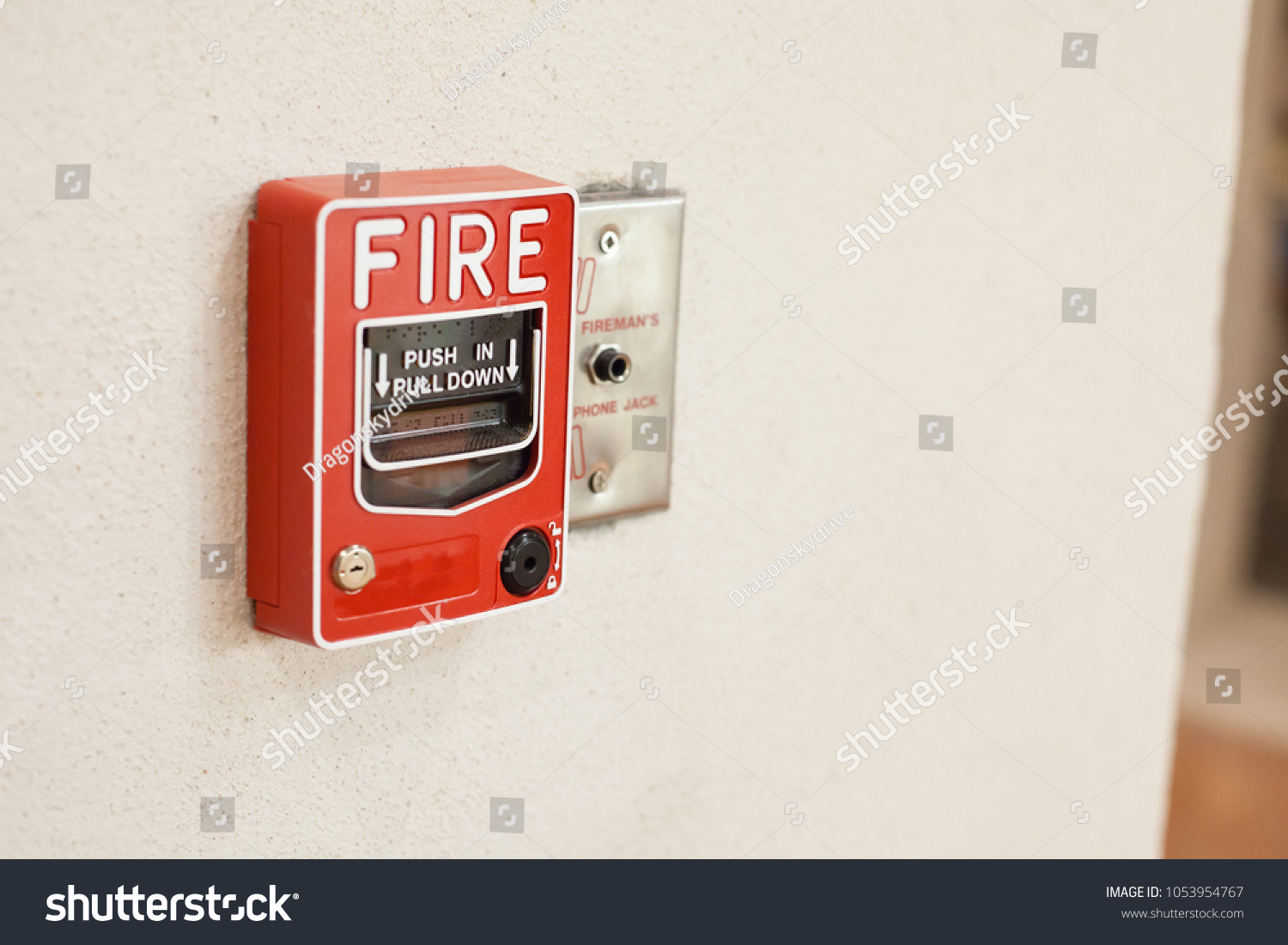 Red Fire Alarm Pull Station Switch Stock Photo (Edit Now) 1053954767