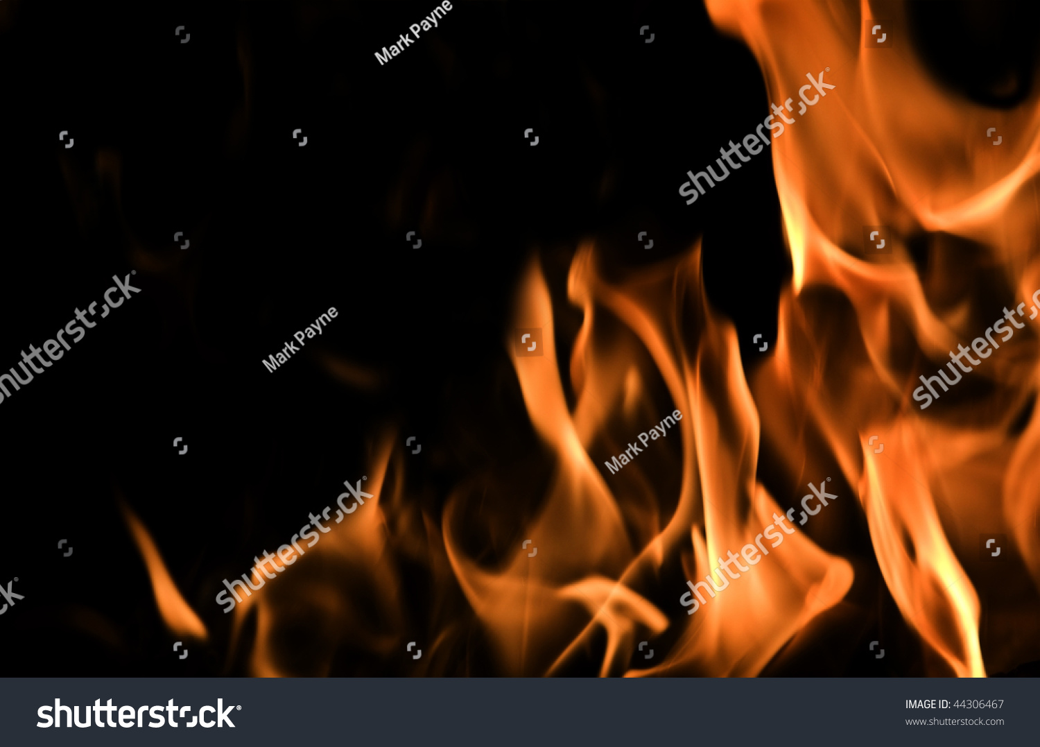 Red Fire Flames Of Hell Against A Black Background. Stock Photo ...