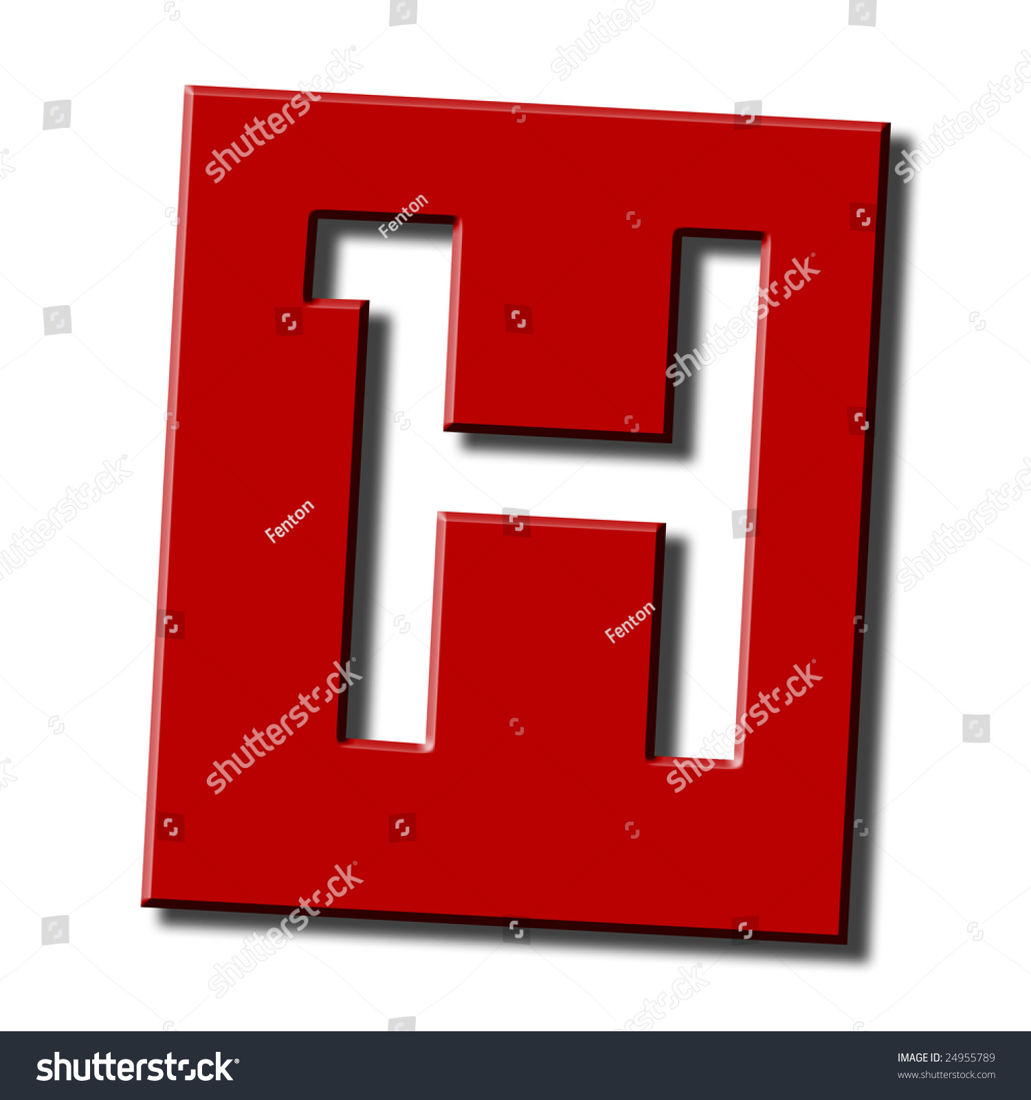 Red Font - Letter H Stock Photo 24955789 : Shutterstock