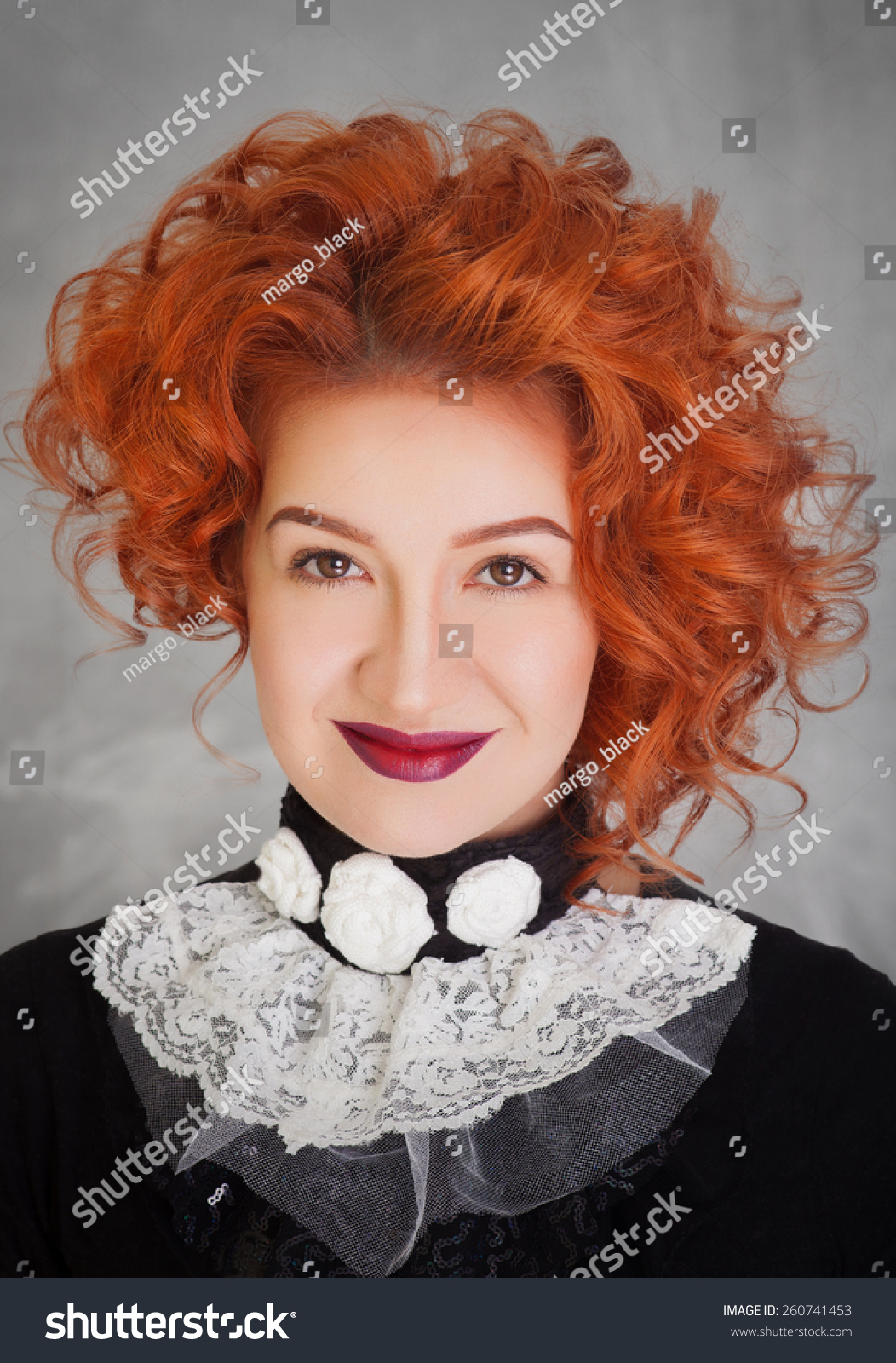 Red Hair Beautiful Vintage Portrait Woman Stock Photo Edit Now 260741453