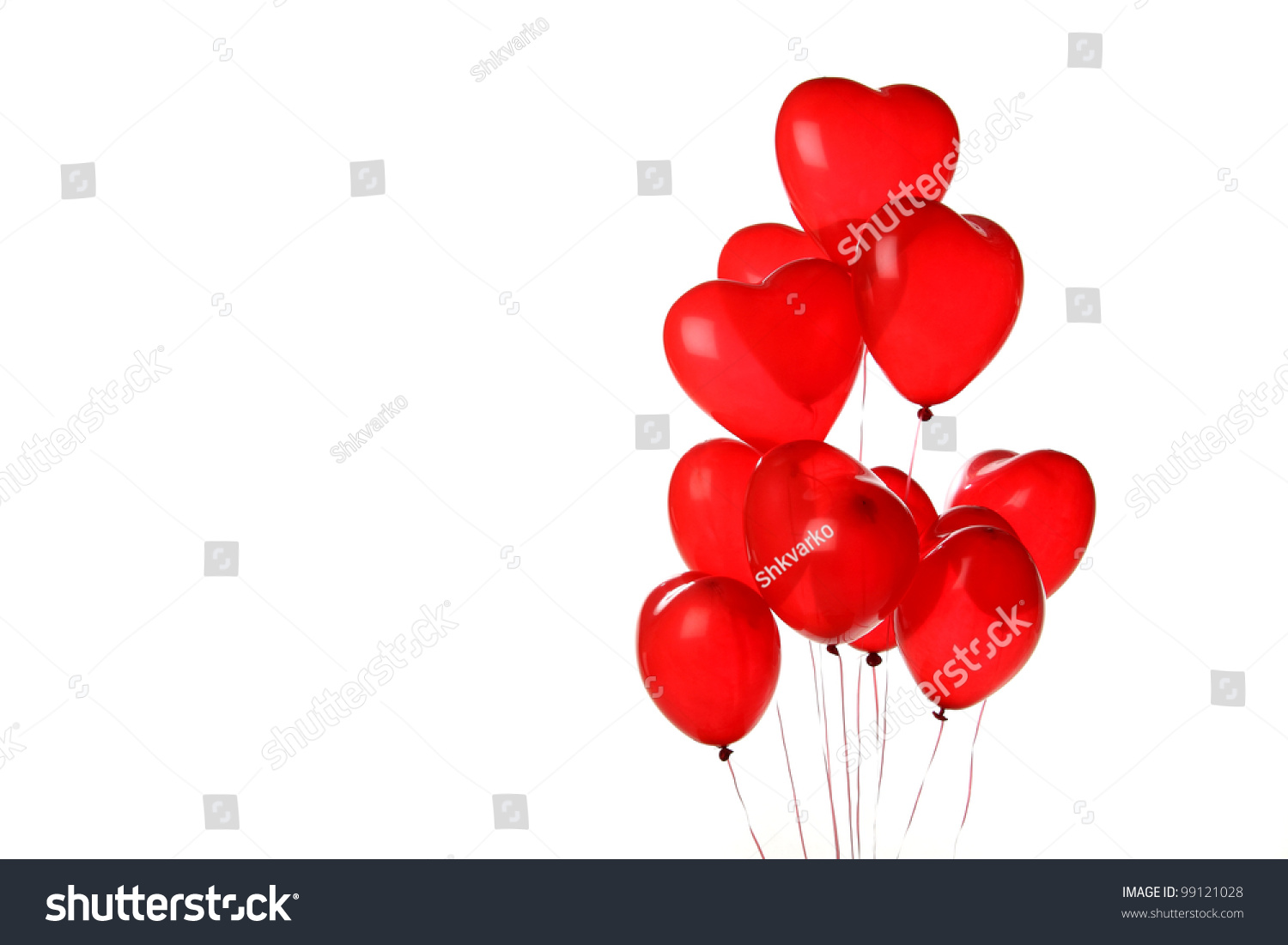 Red Heart Balloons On A White Background Stock Photo 99121028 ...