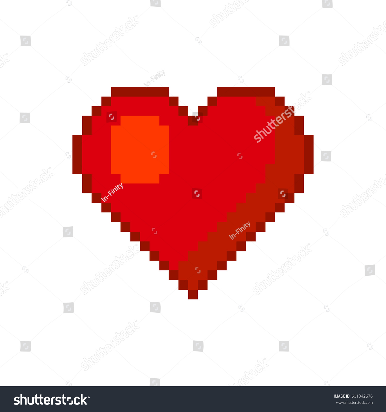 Red Heart Pixel Art Style Illustration Stock Illustration 601342676