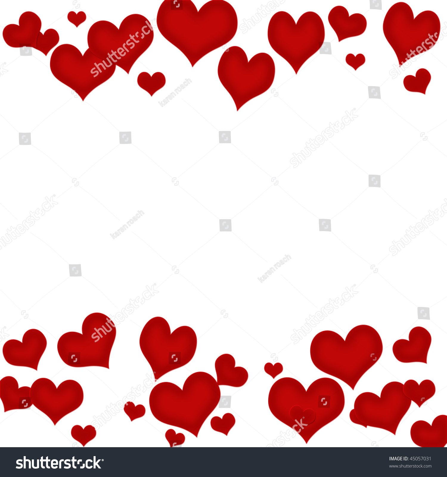 Red Hearts On White Background Heart Stock Illustration 45057031 ...