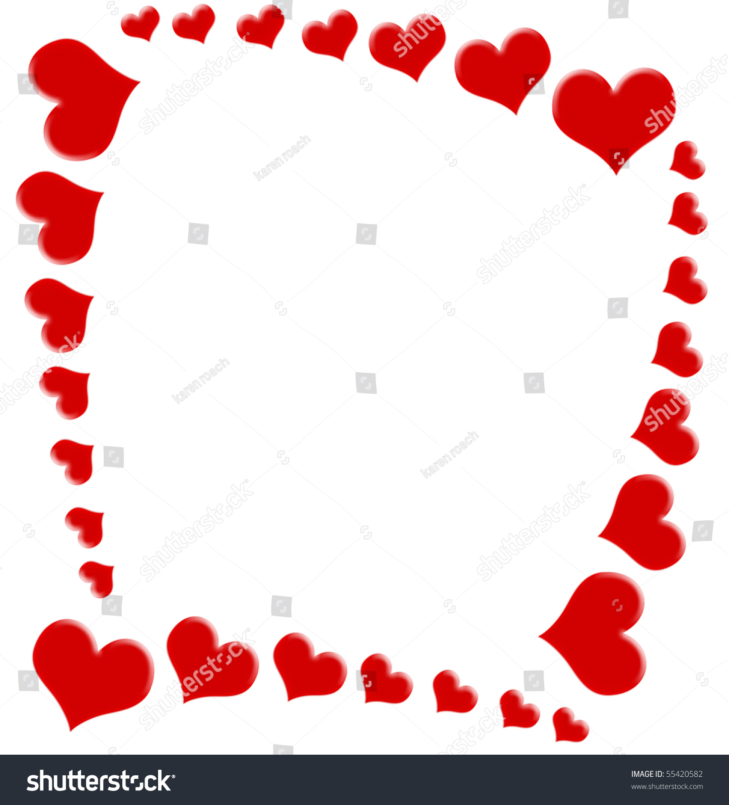 Red Hearts On White Background Heart Stock Illustration 55420582