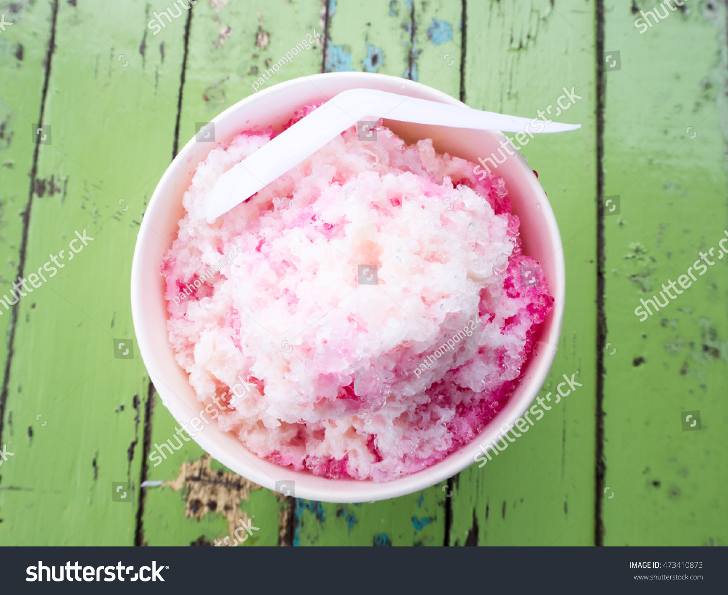 Red Ice Sweet Milk Form Blow Food And Drink Stock Image