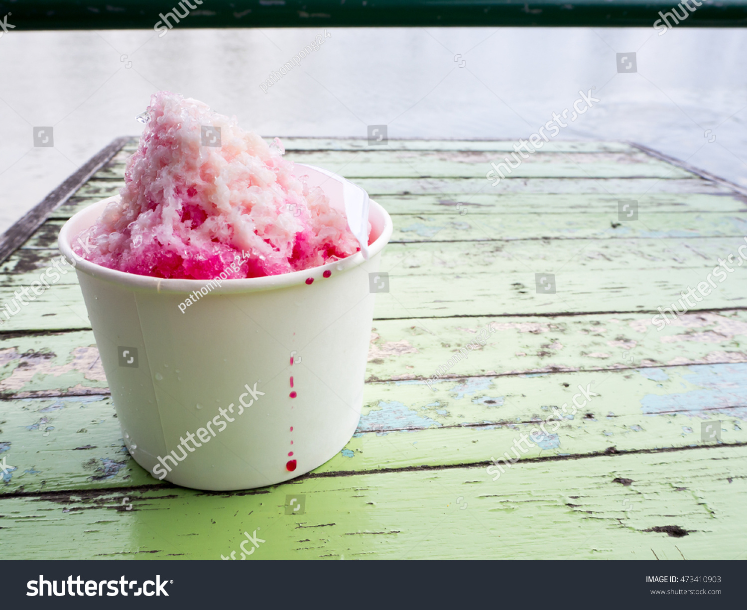 Red Ice Sweet Milk Form Blow Stock Photo Edit Now