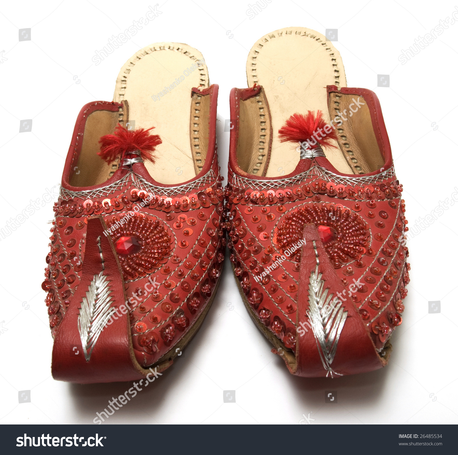 Red Indian Sandals. Hand Made. Stock Photo 26485534 : Shutterstock