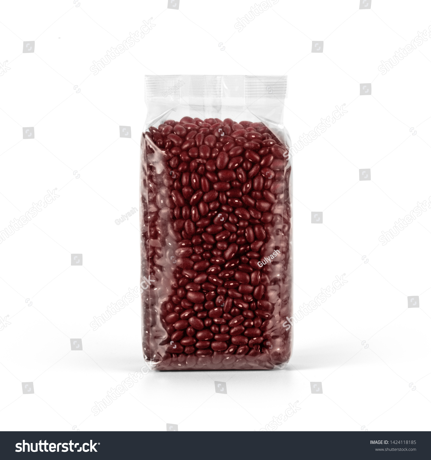 Download Red Kidney Beans Transparent Plastic Bag Stock Photo Edit Now 1424118185