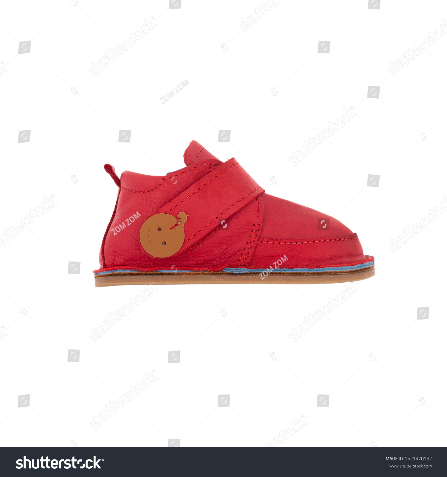 red leather baby shoes