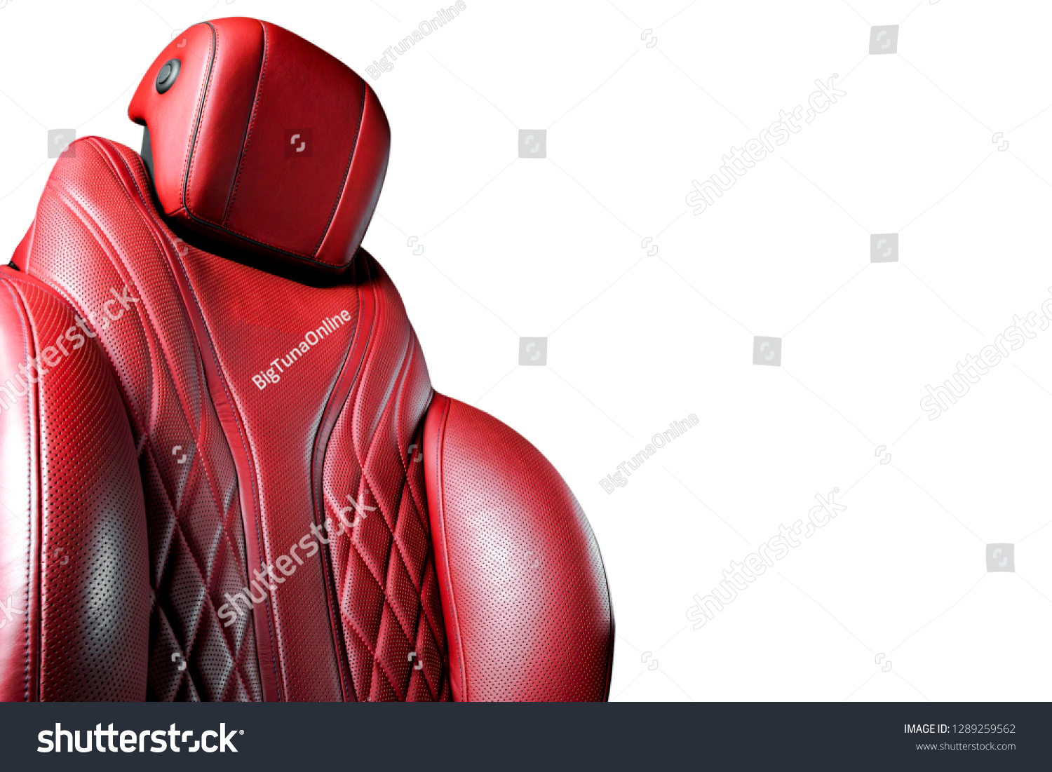 luxury car with red leather interior