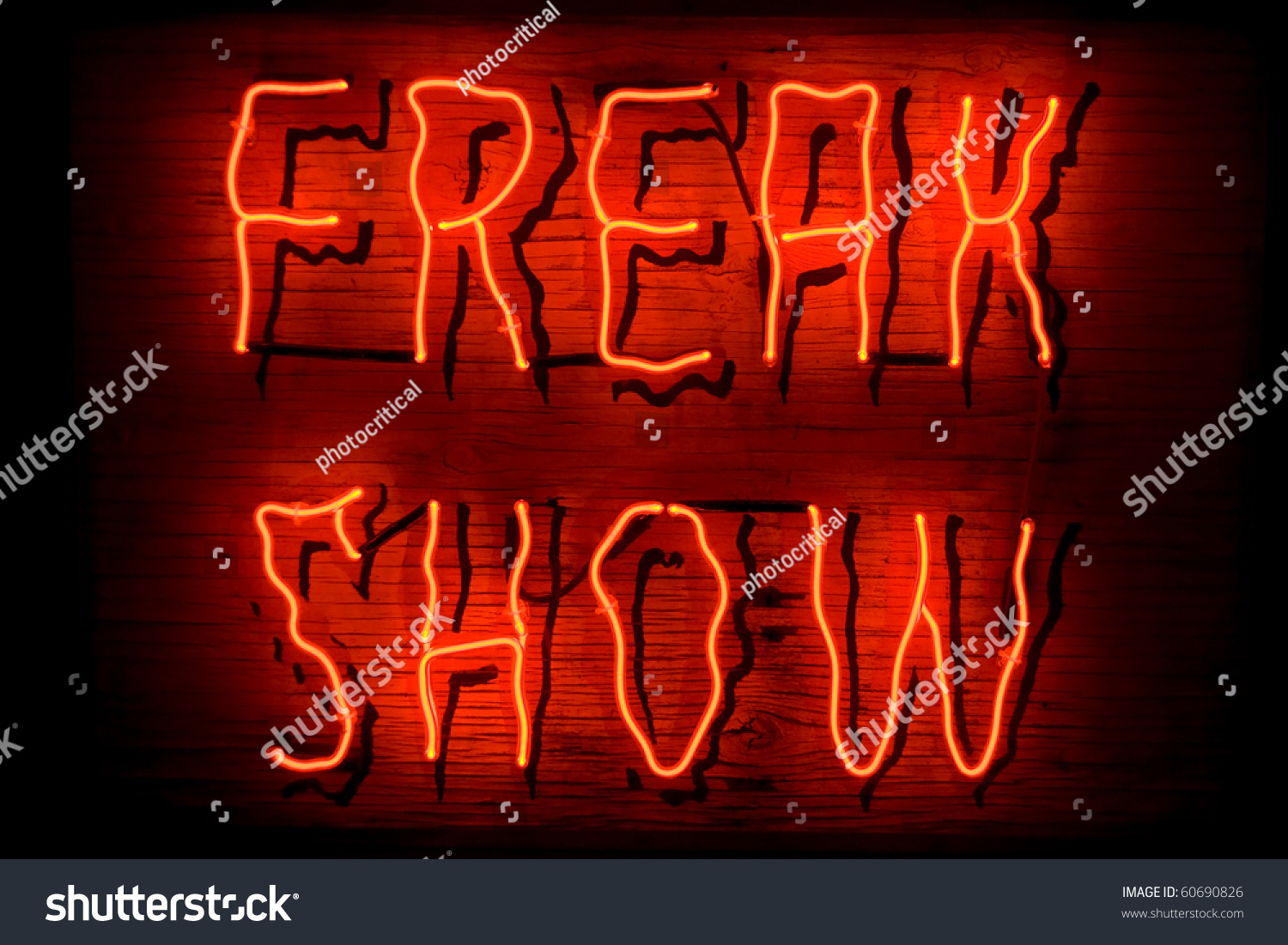 Red Neon Sign Words Freak Show Stock Photo Edit Now