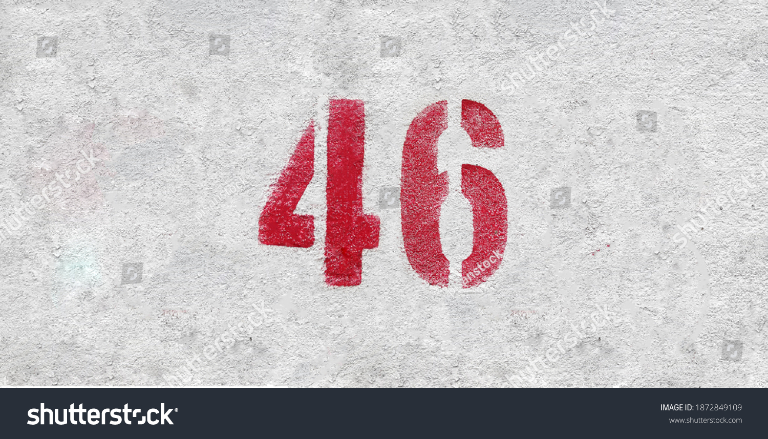 Red Number 46 On White Wall Stock Photo 1872849109 Shutterstock