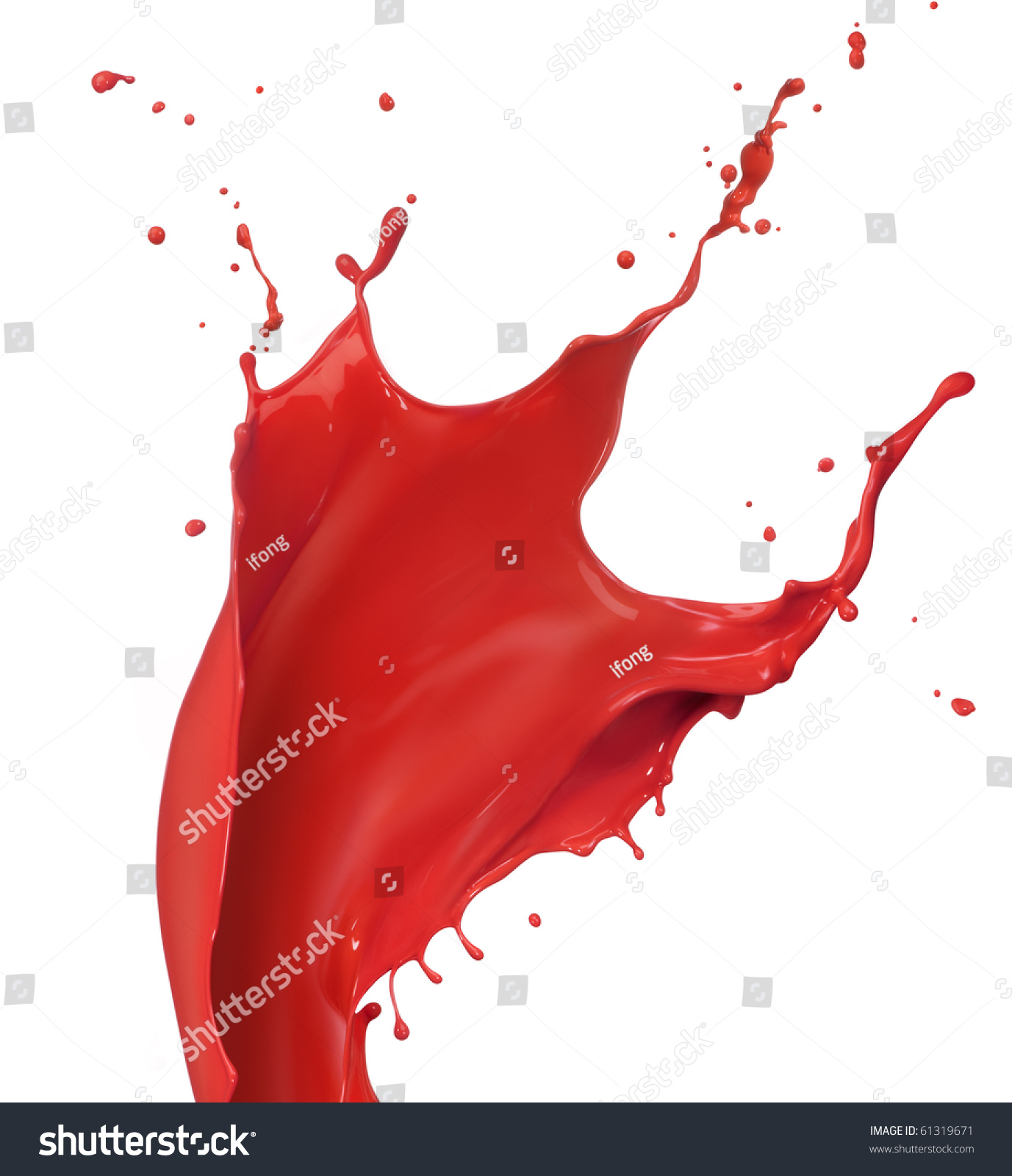 Red Paint Splash Isolated On White Background Stock Photo 61319671 ...