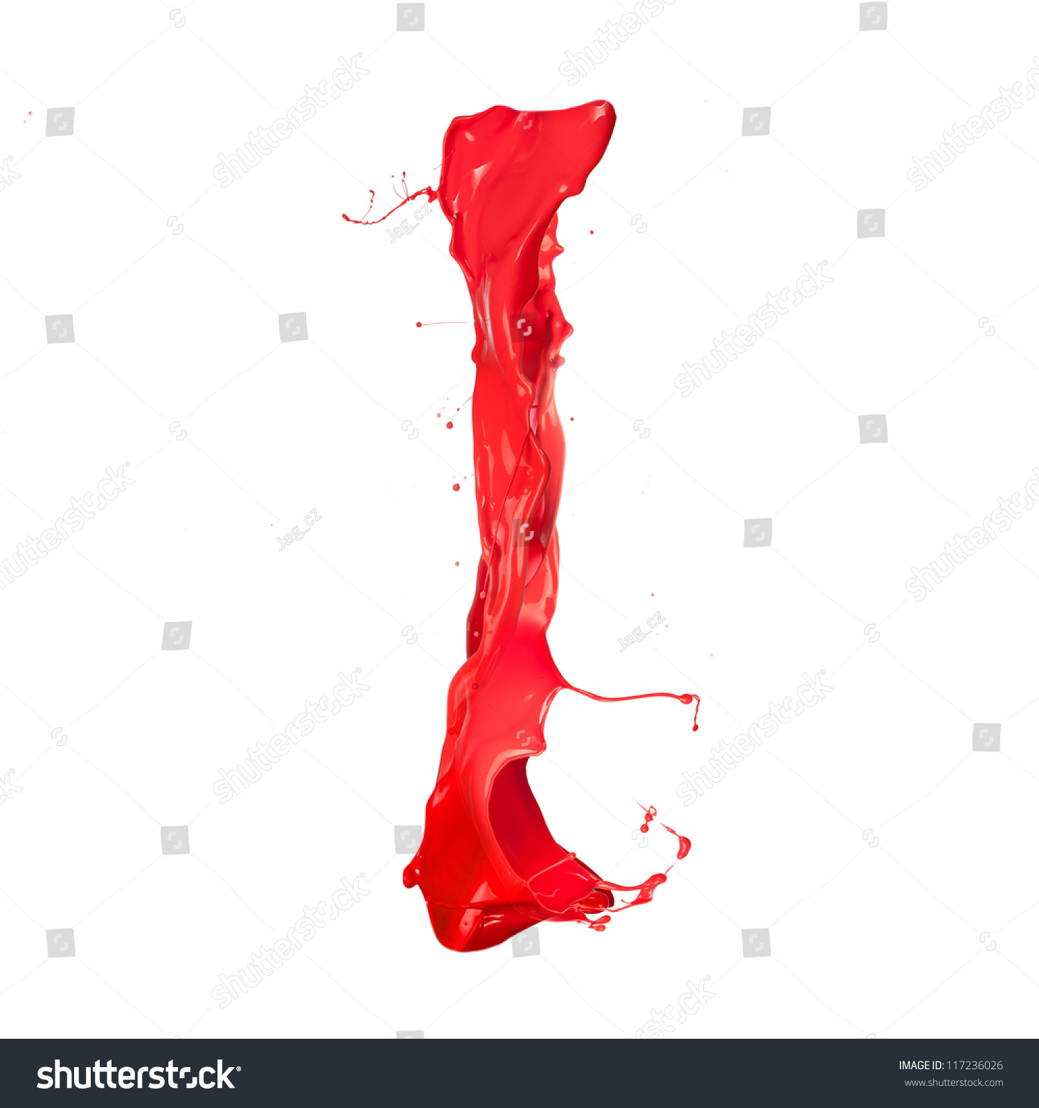 Red Paint Splash Letter Isolated On Stock Illustration