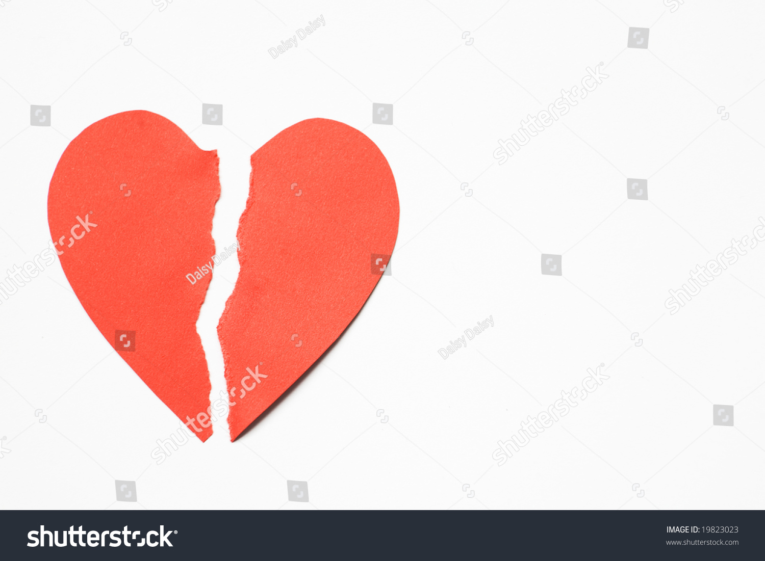 Red Paper Heart Torn Half Against Stock Photo 19823023 - Shutterstock