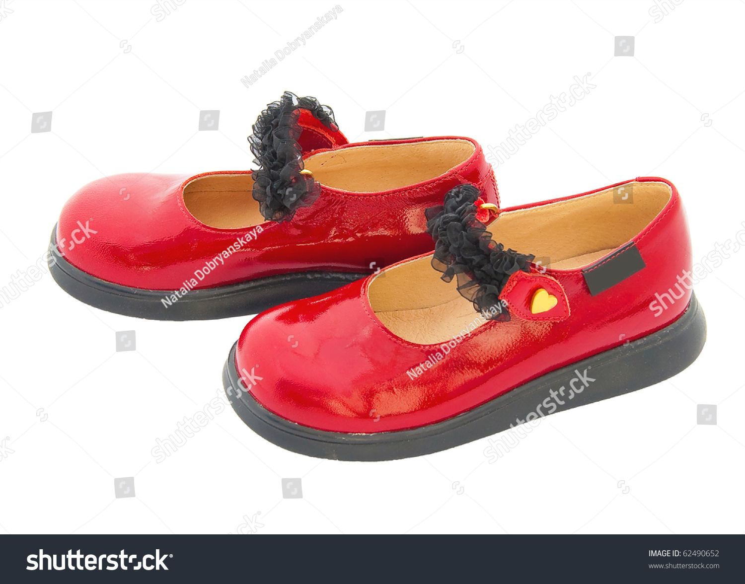 red leather baby shoes