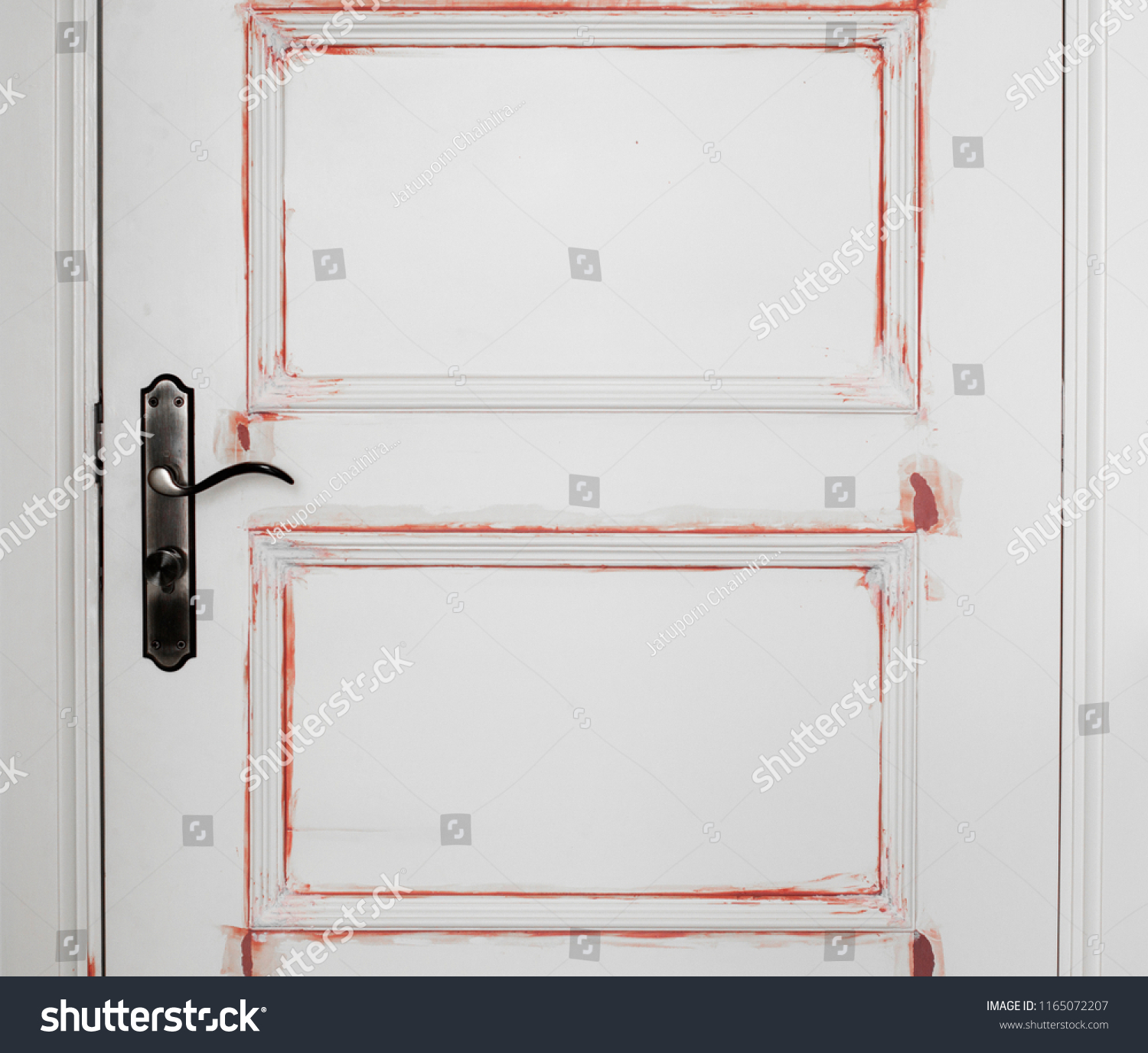 Red Primer Dapping On White Solid Stock Photo Edit Now 1165072207