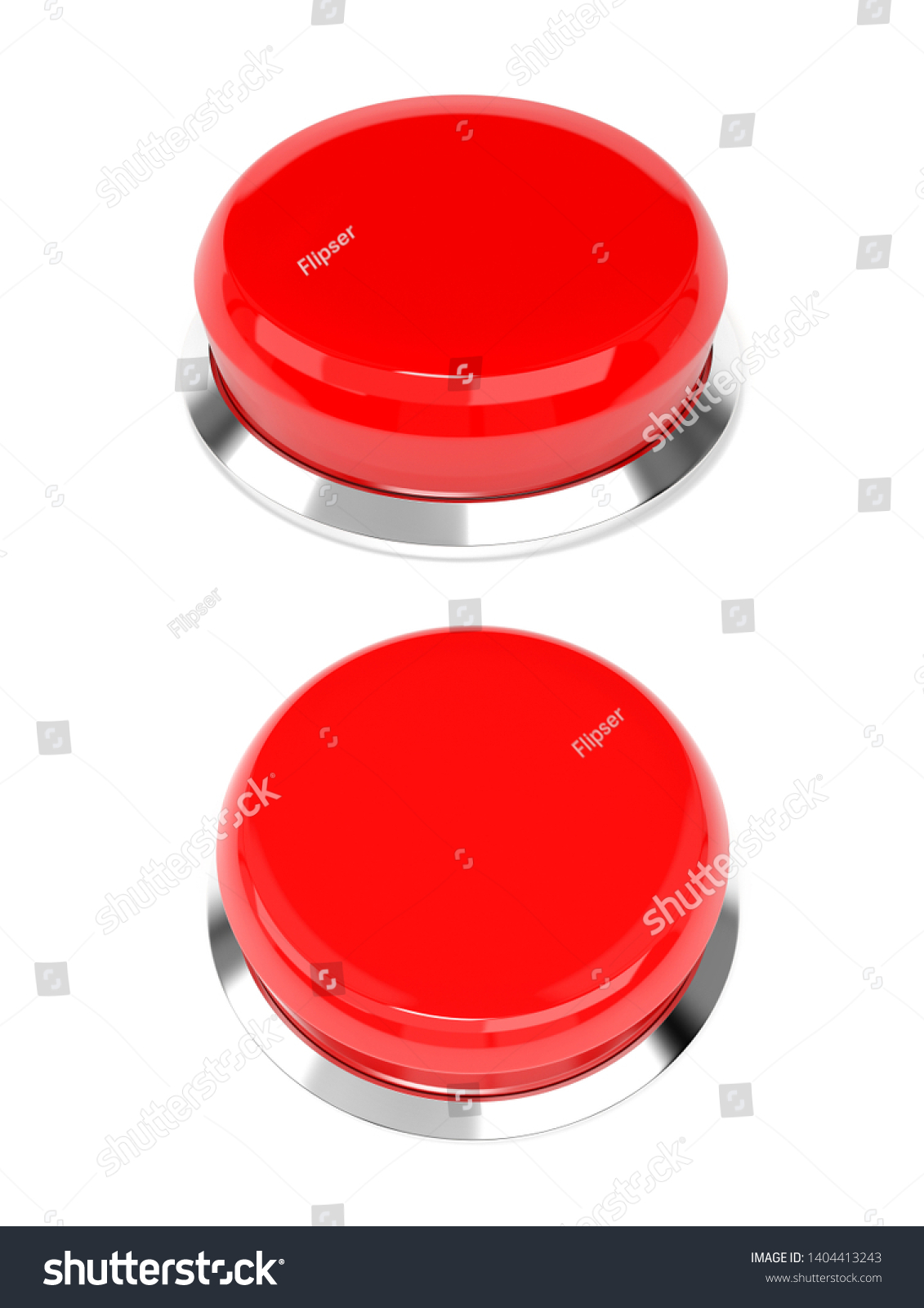 Red Push Buttons Alarm Signs 3d Stock Illustration 1404413243