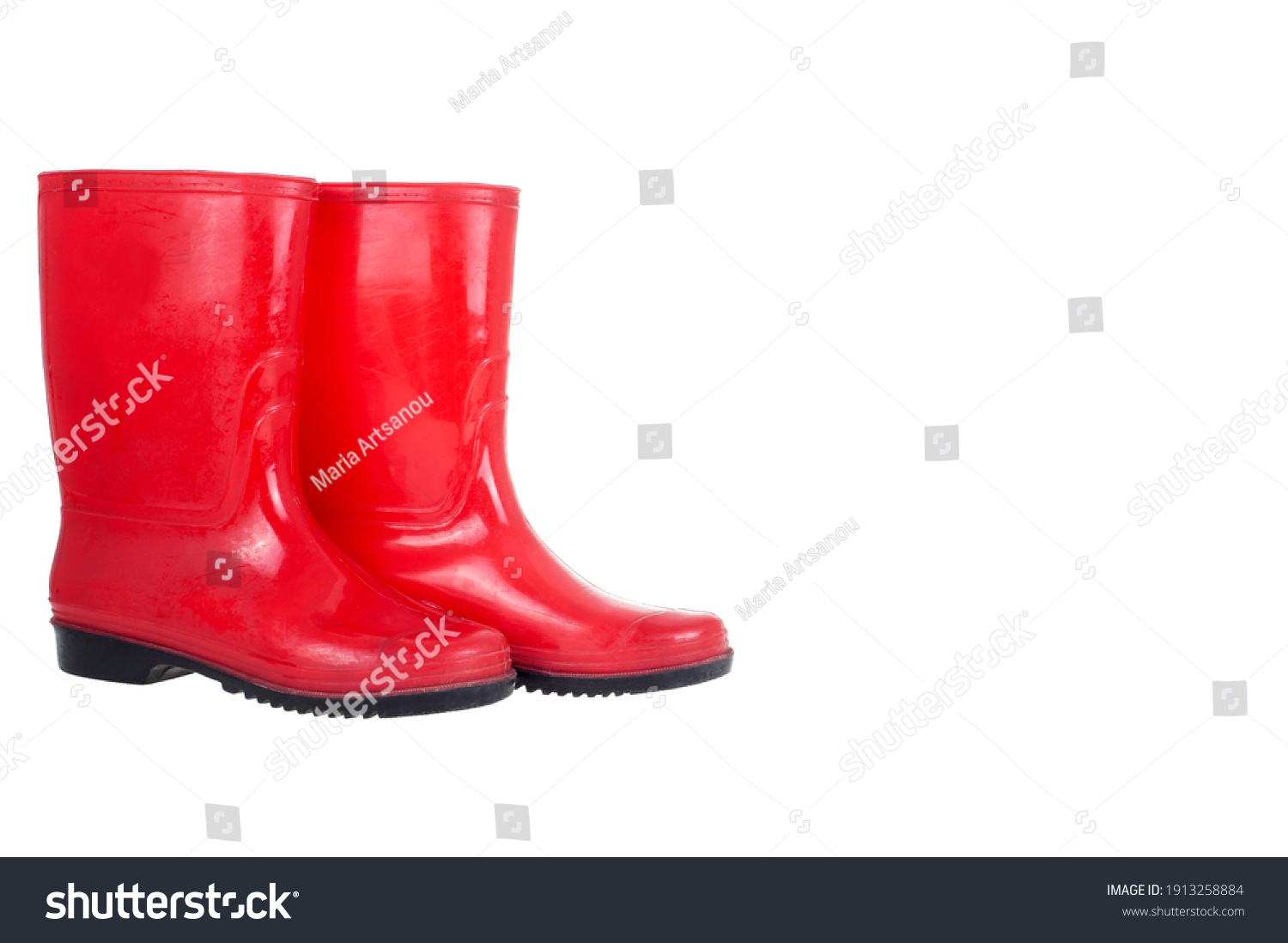 womens red gumboots