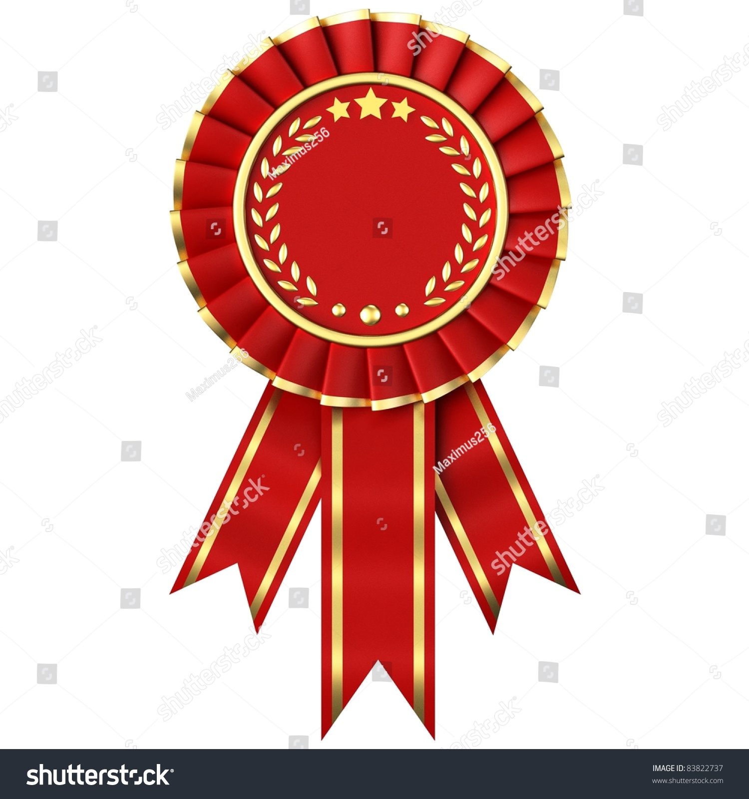 Red Ribbon Award Isolated On White Stock Illustration 83822737 ...