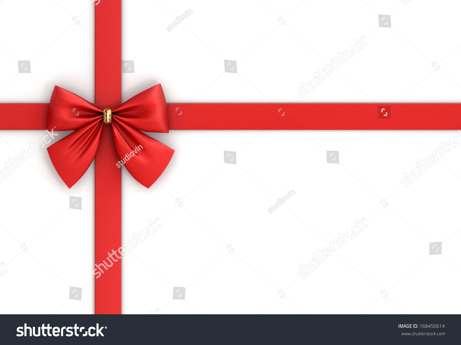 Red Ribbon With Bow With Tails Isolated On White Background Stock Photo ...