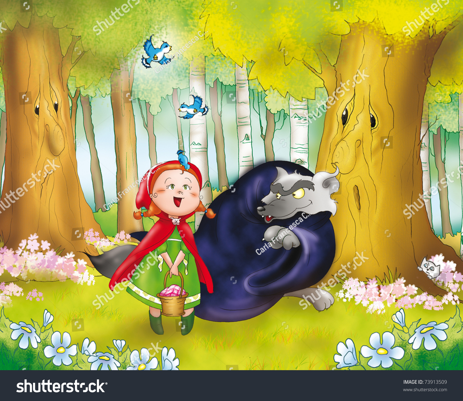 Red Riding Hood Big Bad Wolf Stock Illustration 73913509 | Shutterstock