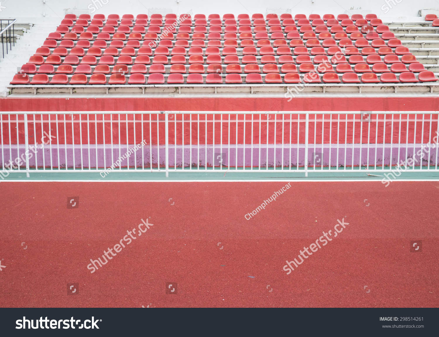 Red Seating Stadium Stock Photo (Edit Now) 298514261